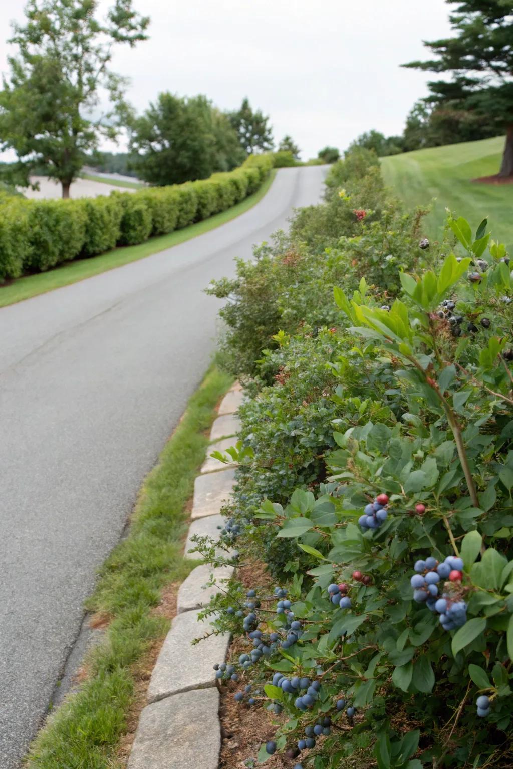 Fruit-bearing bushes bring charm and a palatable yield.