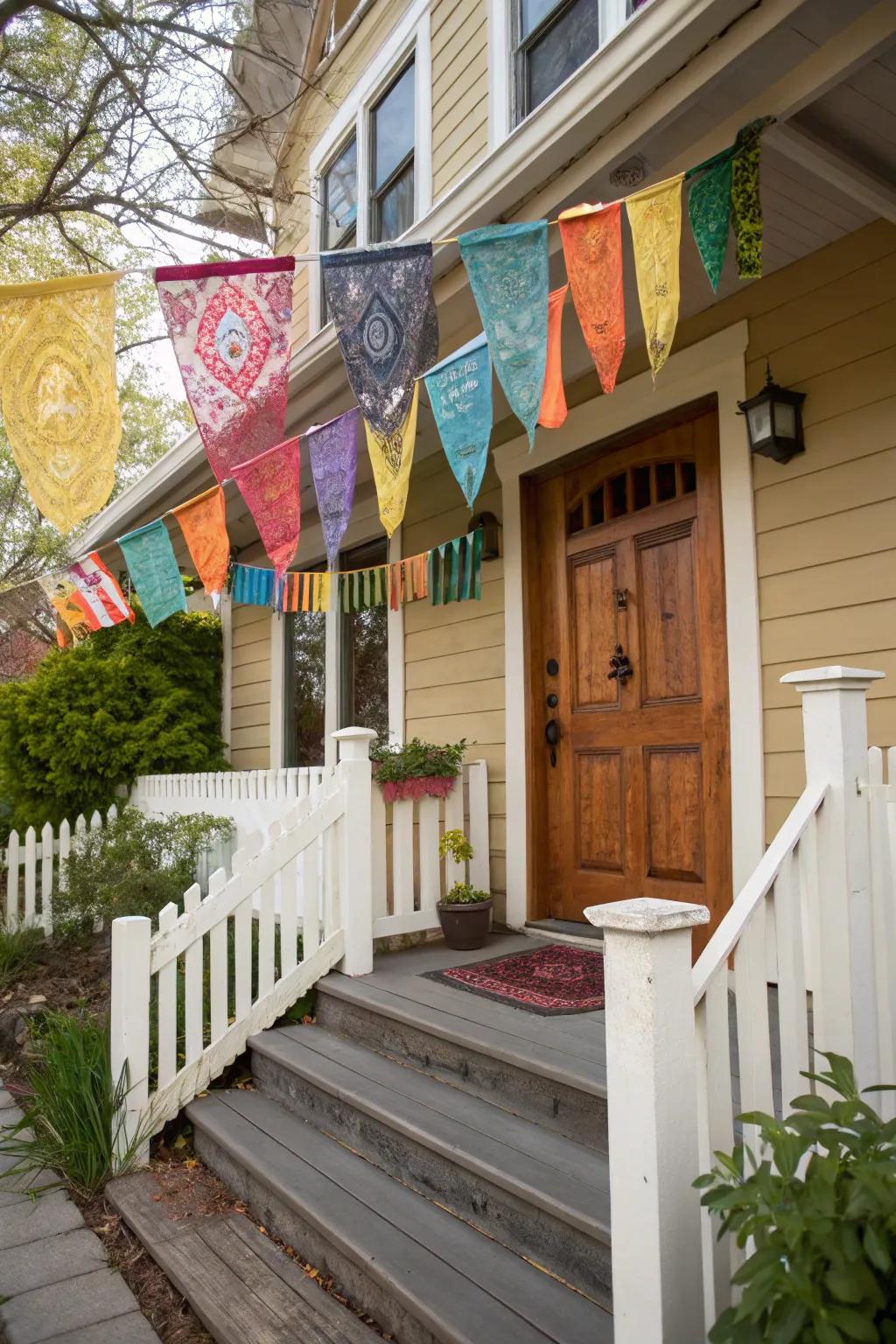 Textile banners create a welcoming and friendly atmosphere, creating an inviting space.