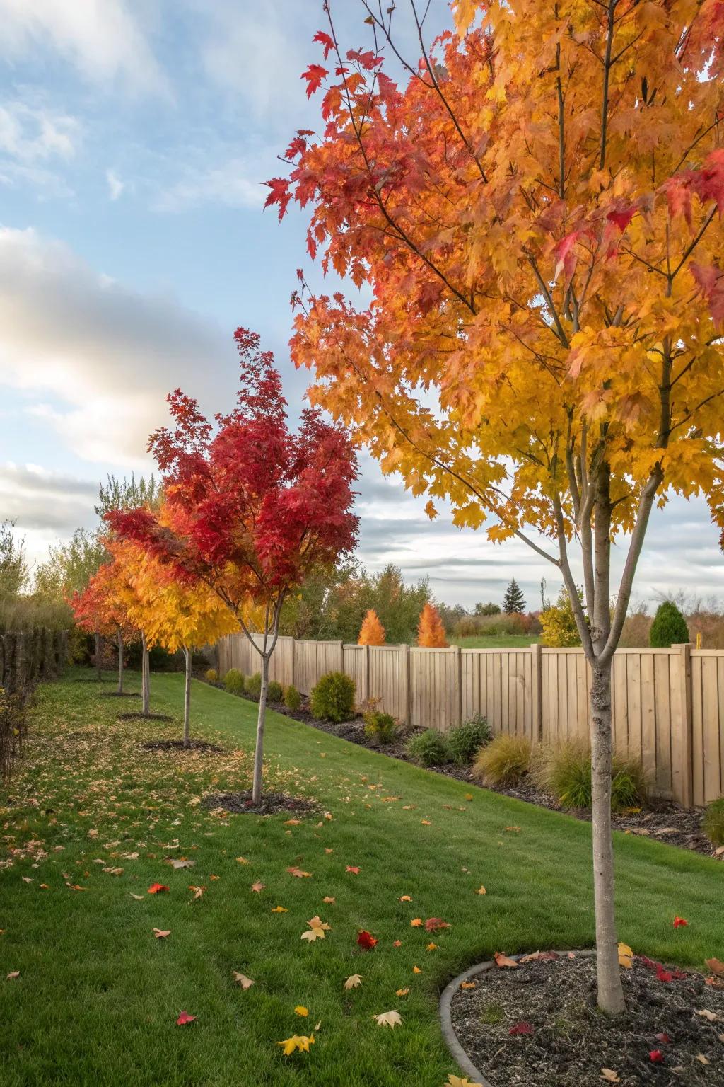 Newly planted trees add future beauty to your garden.