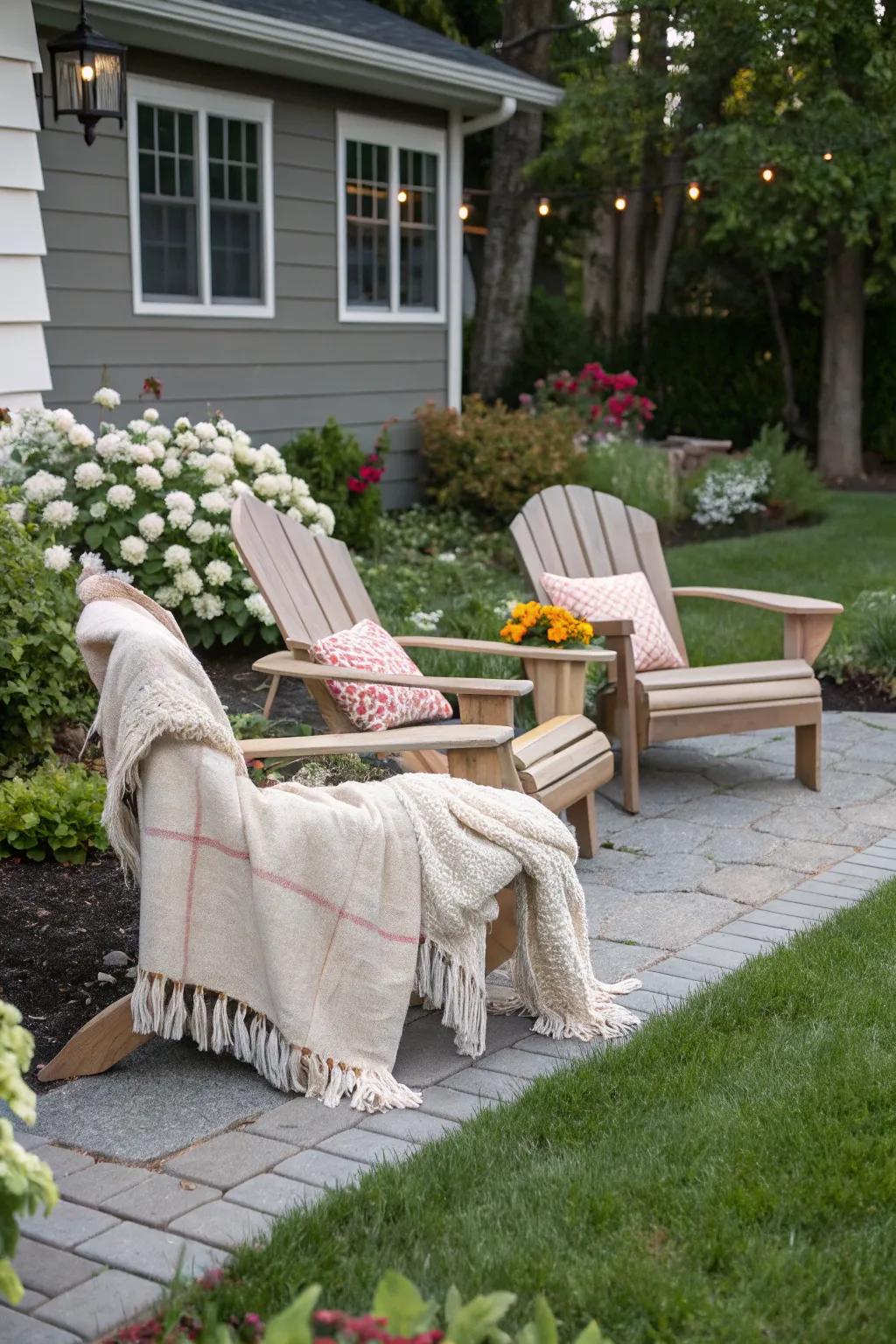 Design a cozy seating area to enjoy the fall season.