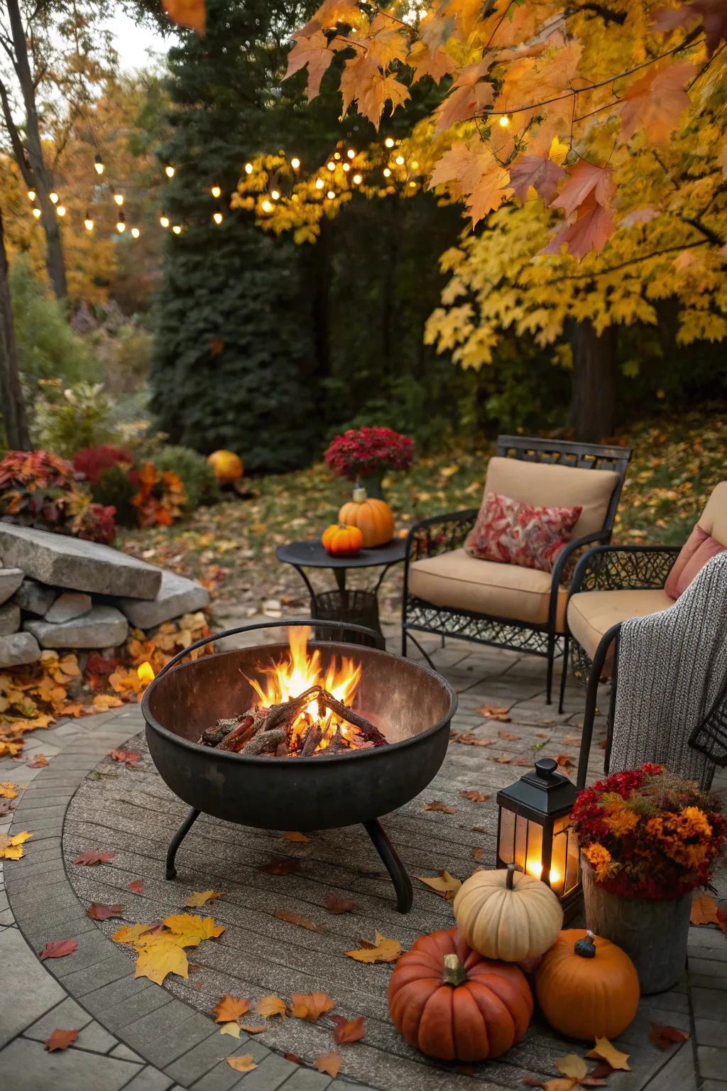 A fire pit is the perfect gathering spot for chilly fall evenings.