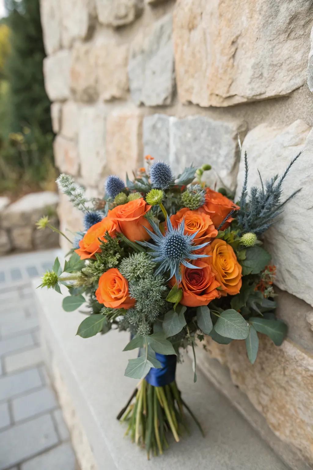 Thistle adds a unique, textured contrast to fall arrangements.