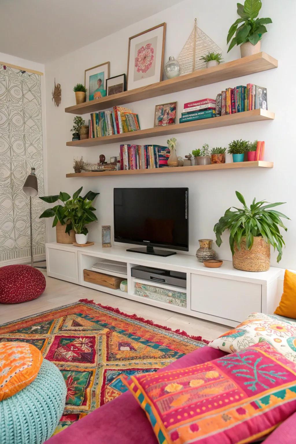 Brighten your space with bright touches on your ledges.