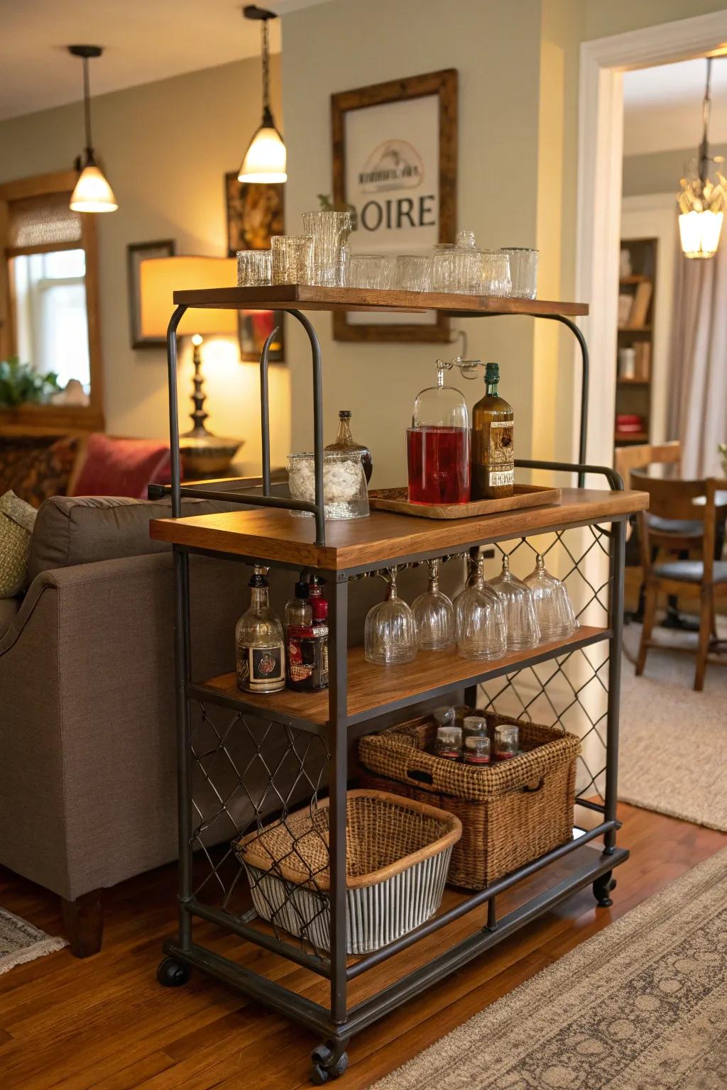 A vintage-inspired bar that brings nostalgia and charm to any room.