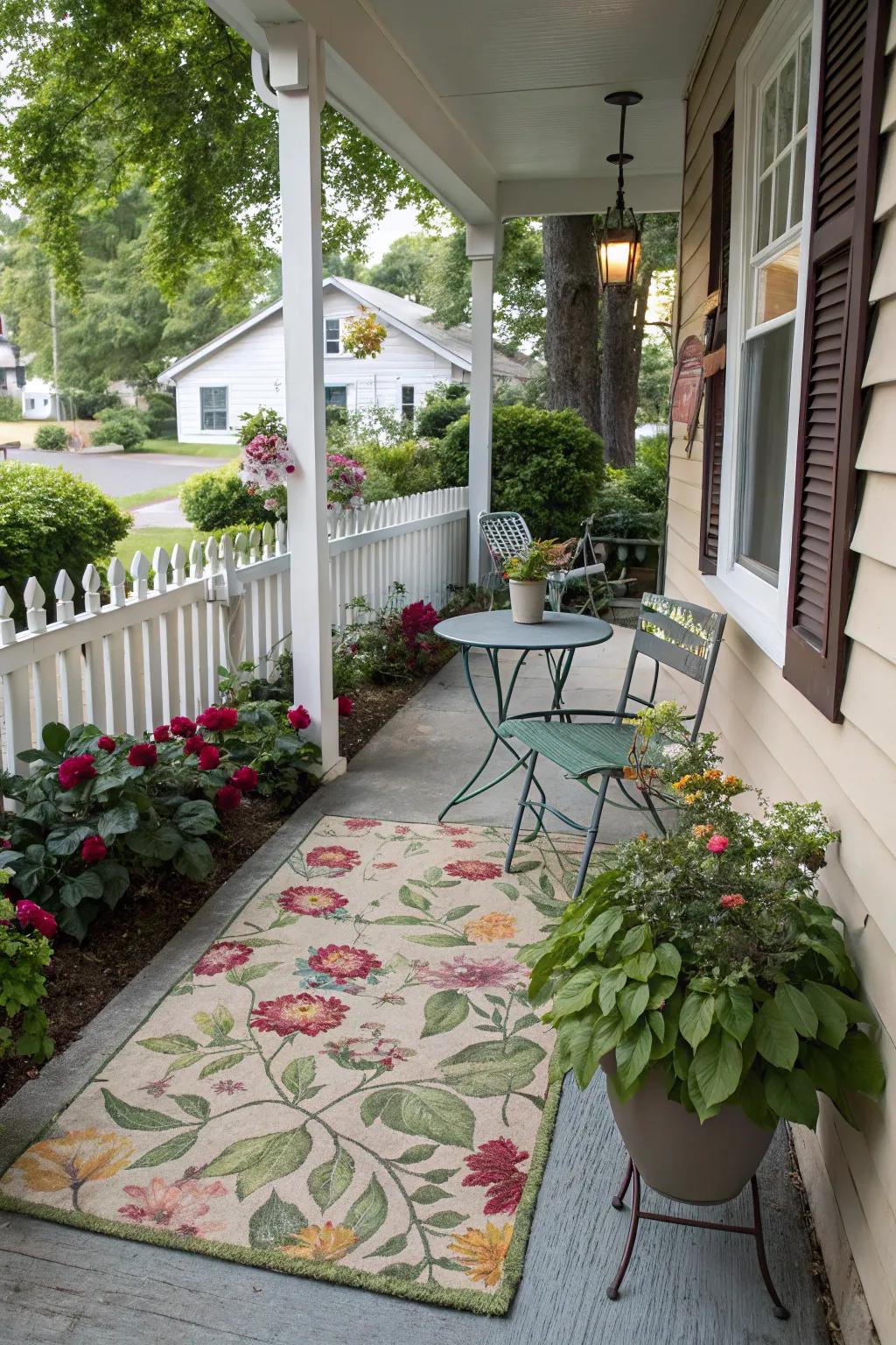 Botanical prints infuse your porch with romantic charm.