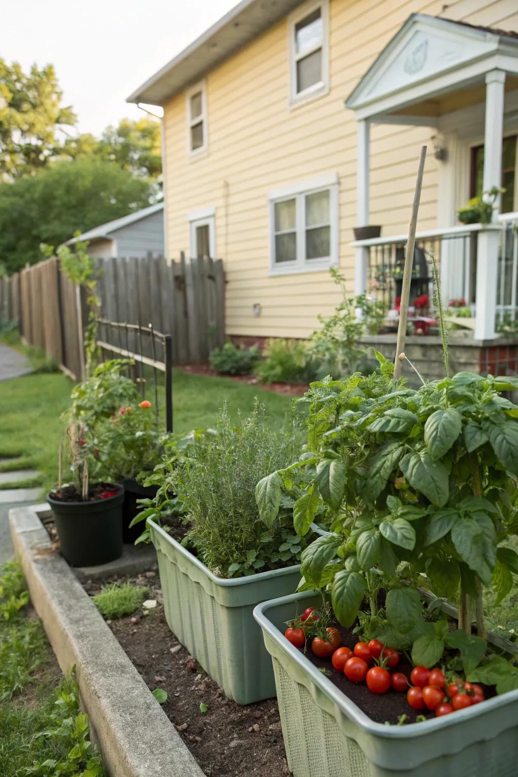 Edible plants offer a practical addition to the garden.