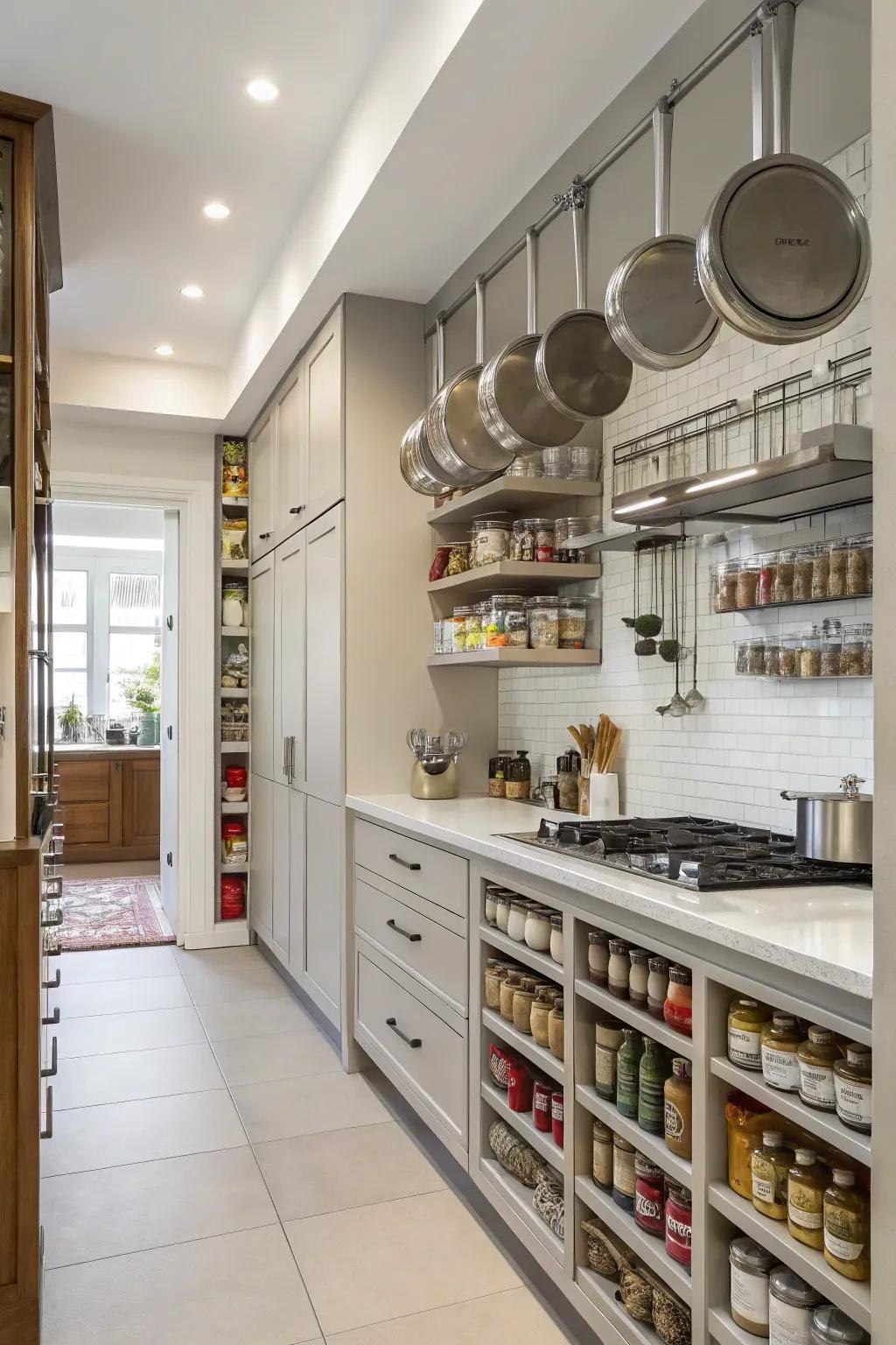 Vertical area can be both practical and ornamental.