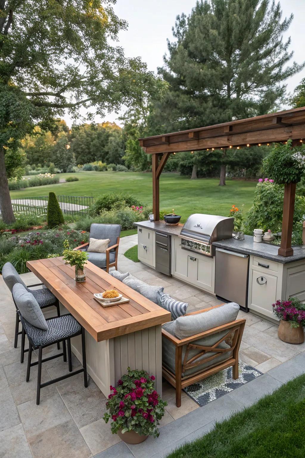 The perfect blend of garden bar and outdoor kitchen.