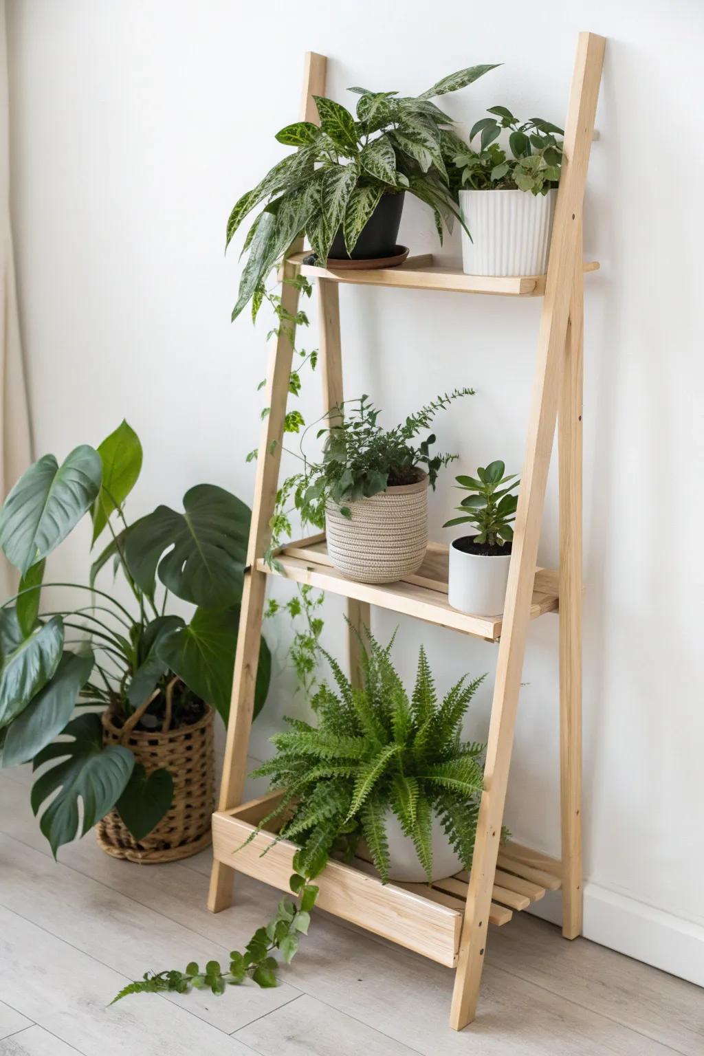 Elevate your greenery with a chic, wall-mounted garden stand—perfect for bringing nature indoors without sacrificing space.