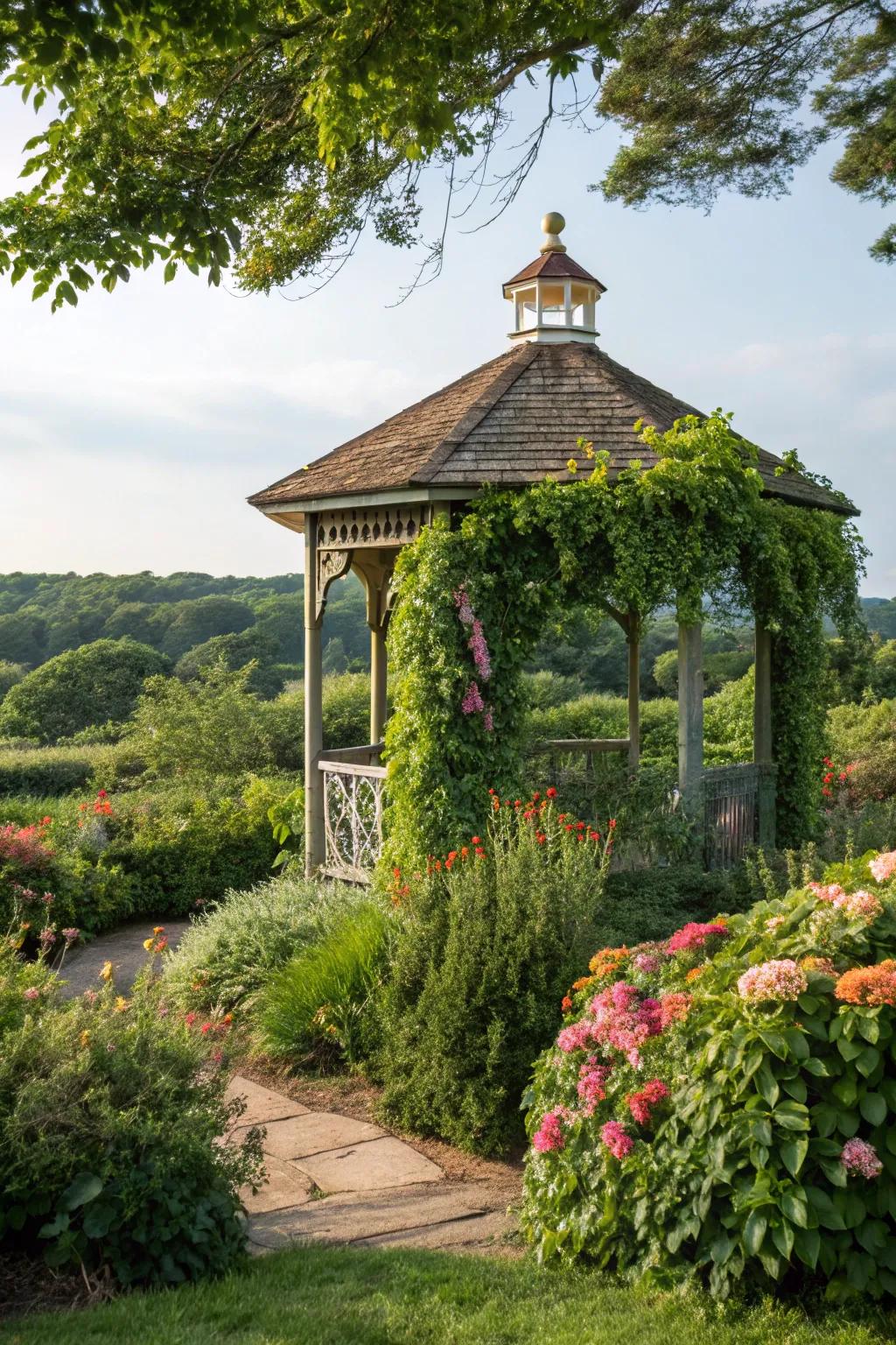Greenery enhances the natural beauty of your gazebo.