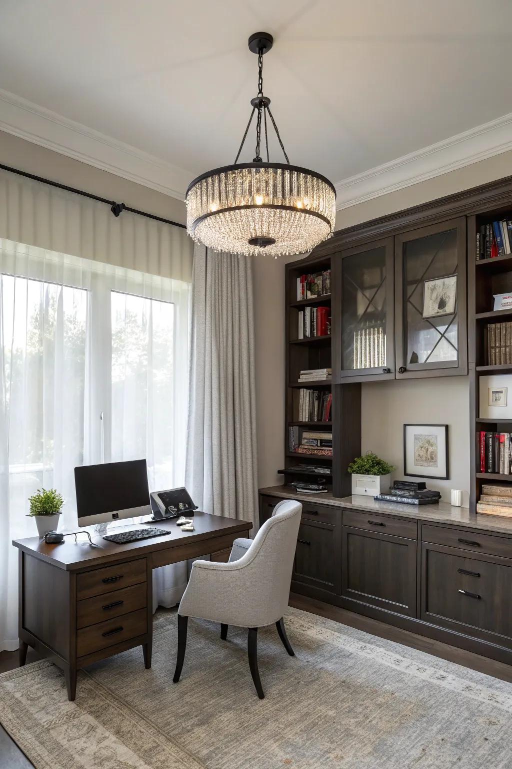 Let your lighting make a statement in your home office.