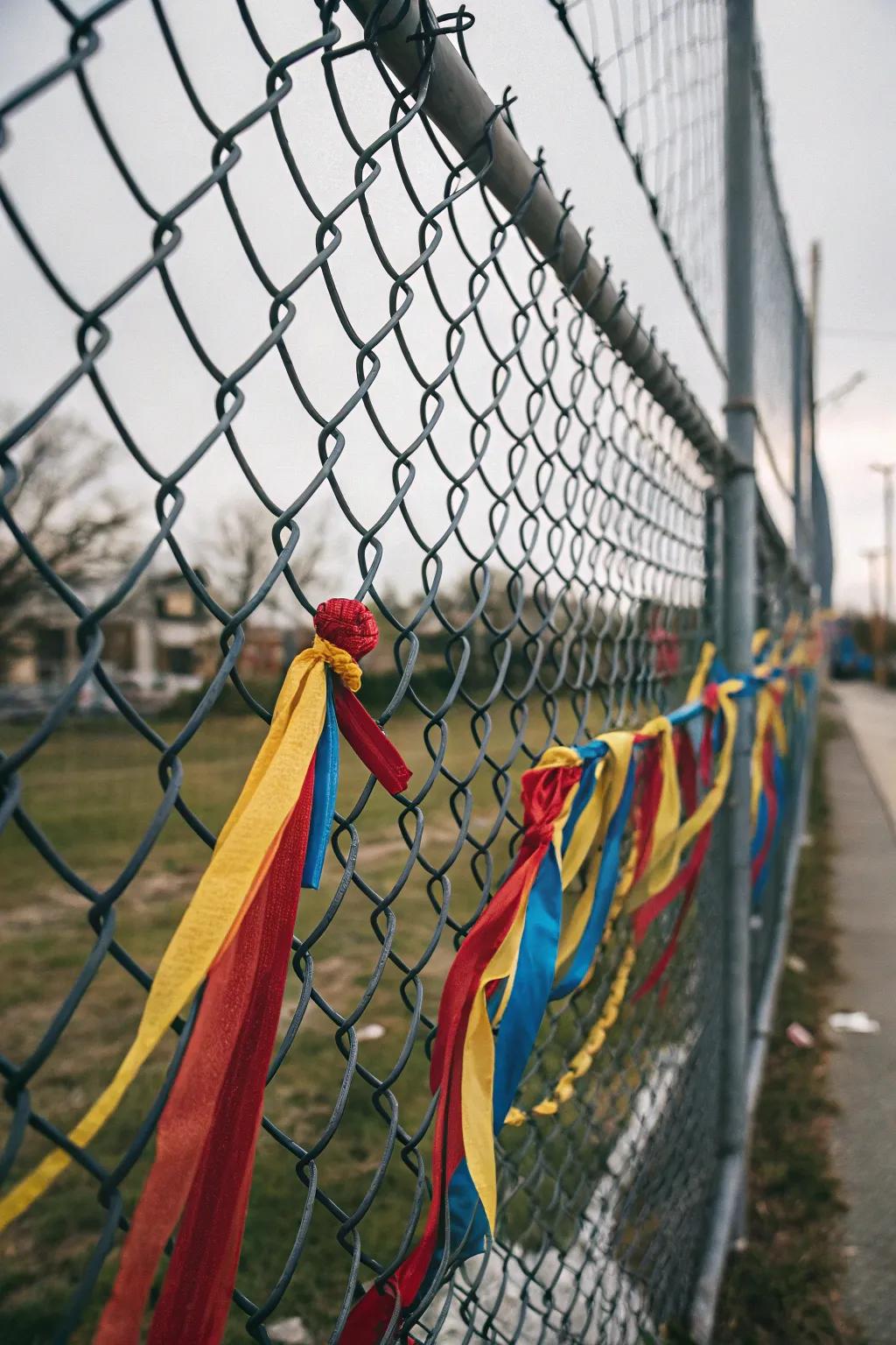 Colorful fabric strips add personality and privacy.