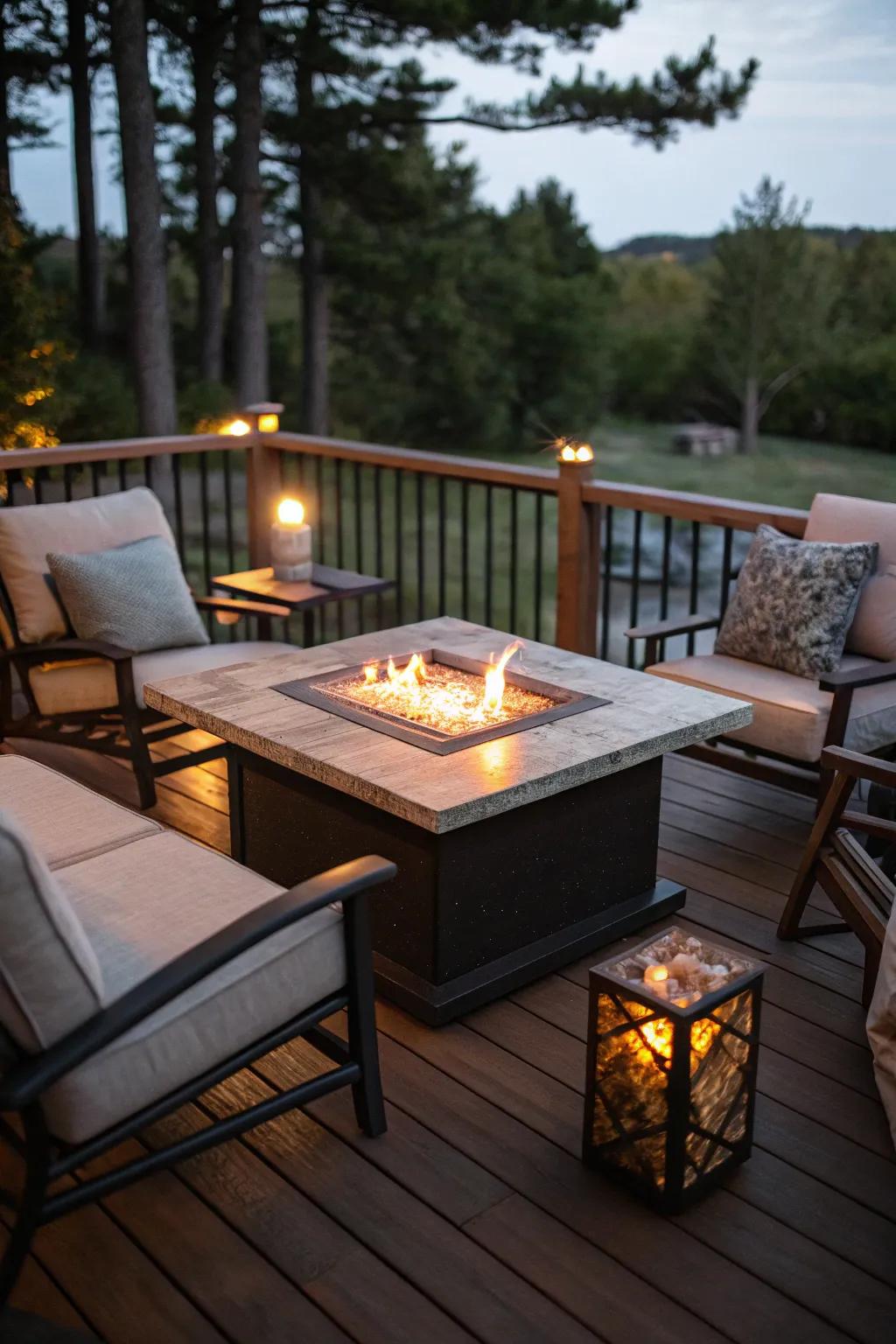 Warm up your deck with a stylish fire table.