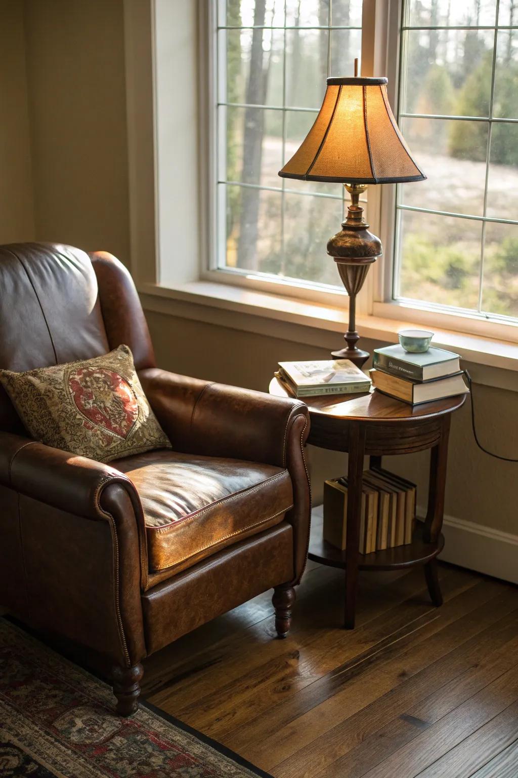A cozy nook for relaxation and inspiration within the office.