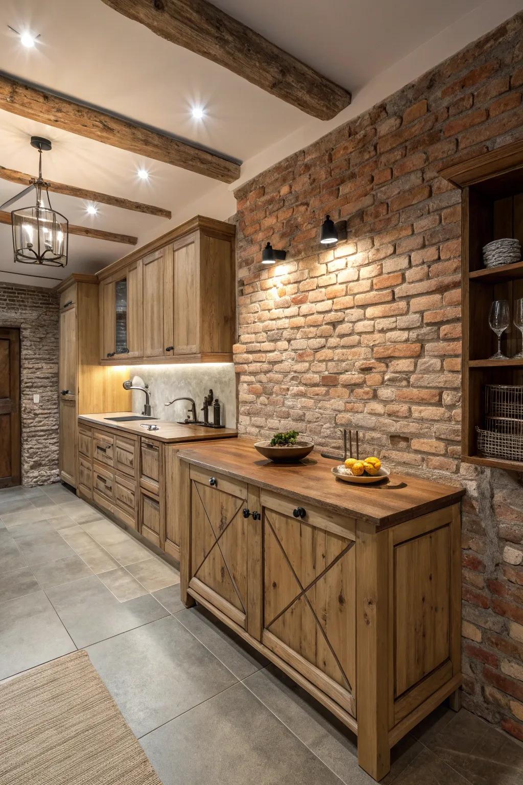 In a kitchen without windows, touches give depth and appeal.