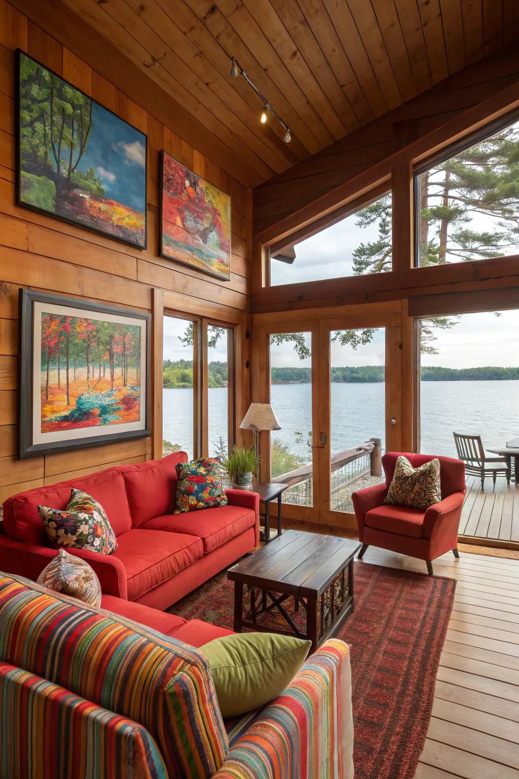 Bold colors add energy and dynamism to the space.