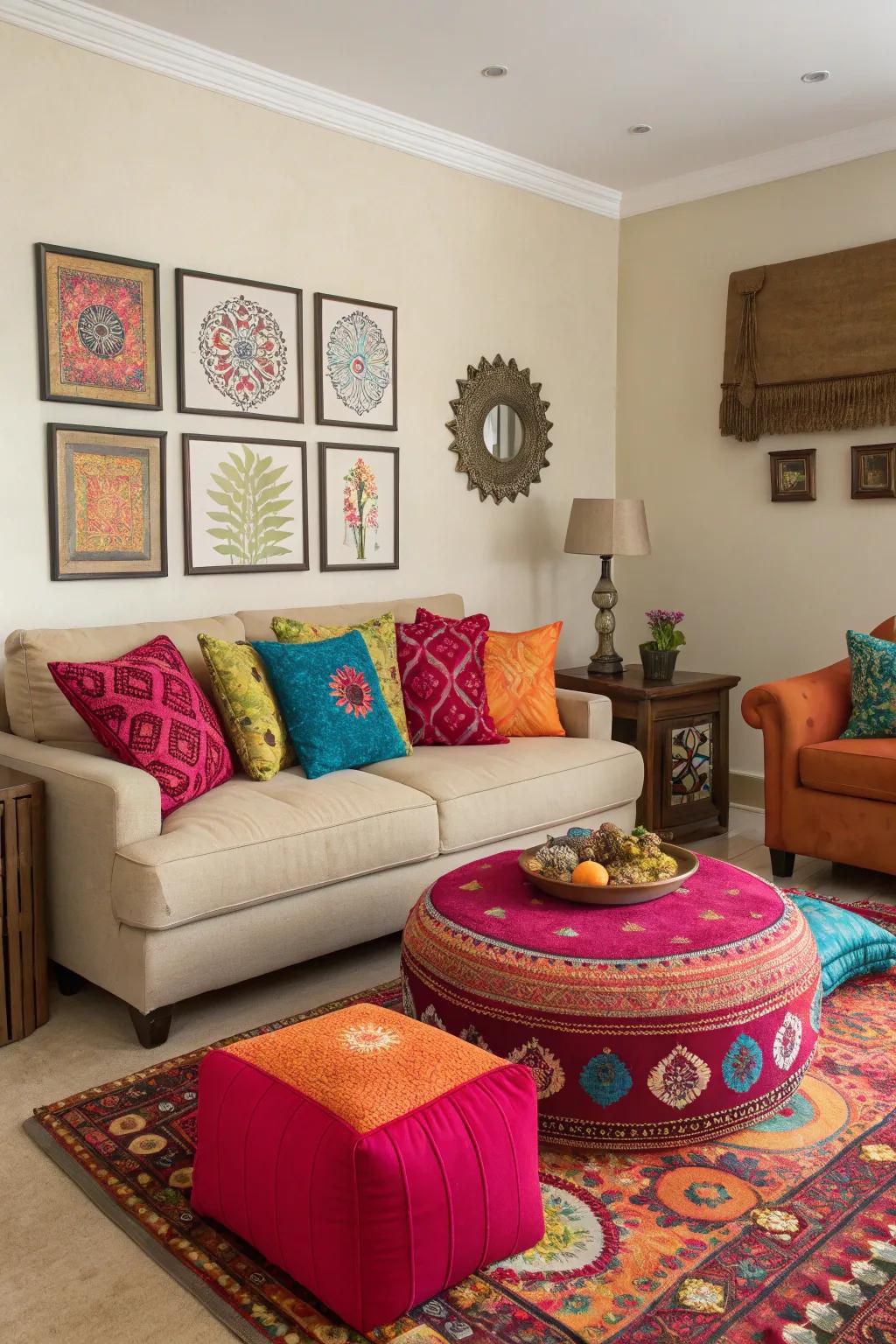 Striking pops add energy and flair.