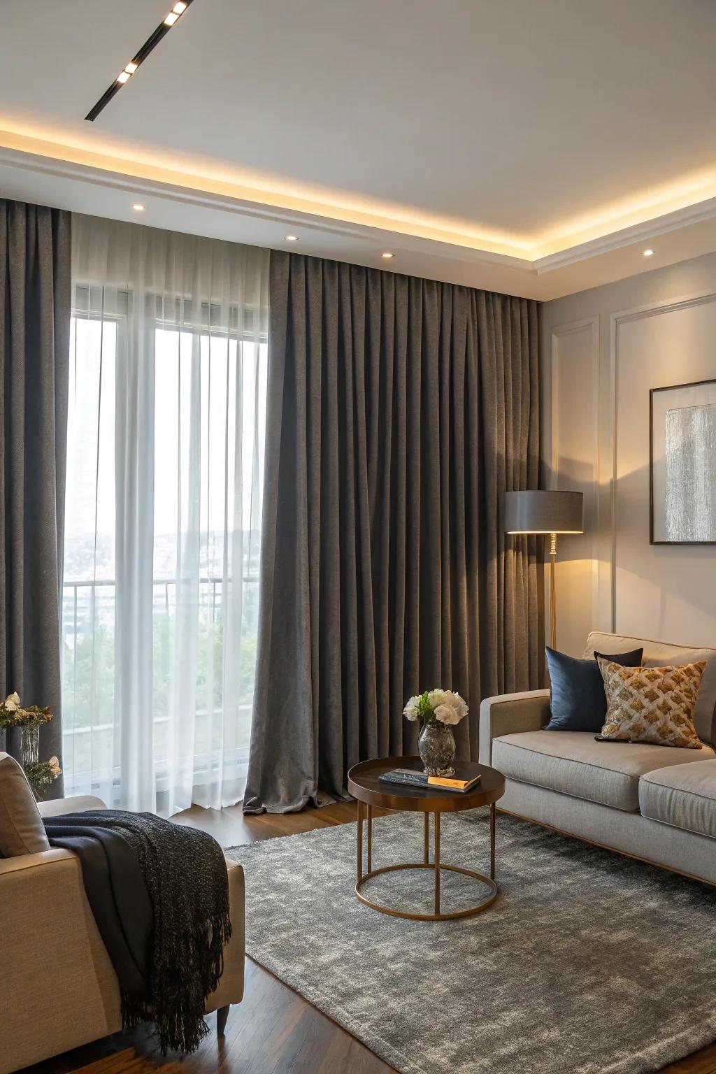 Shading coverings ensure privacy and control over light.