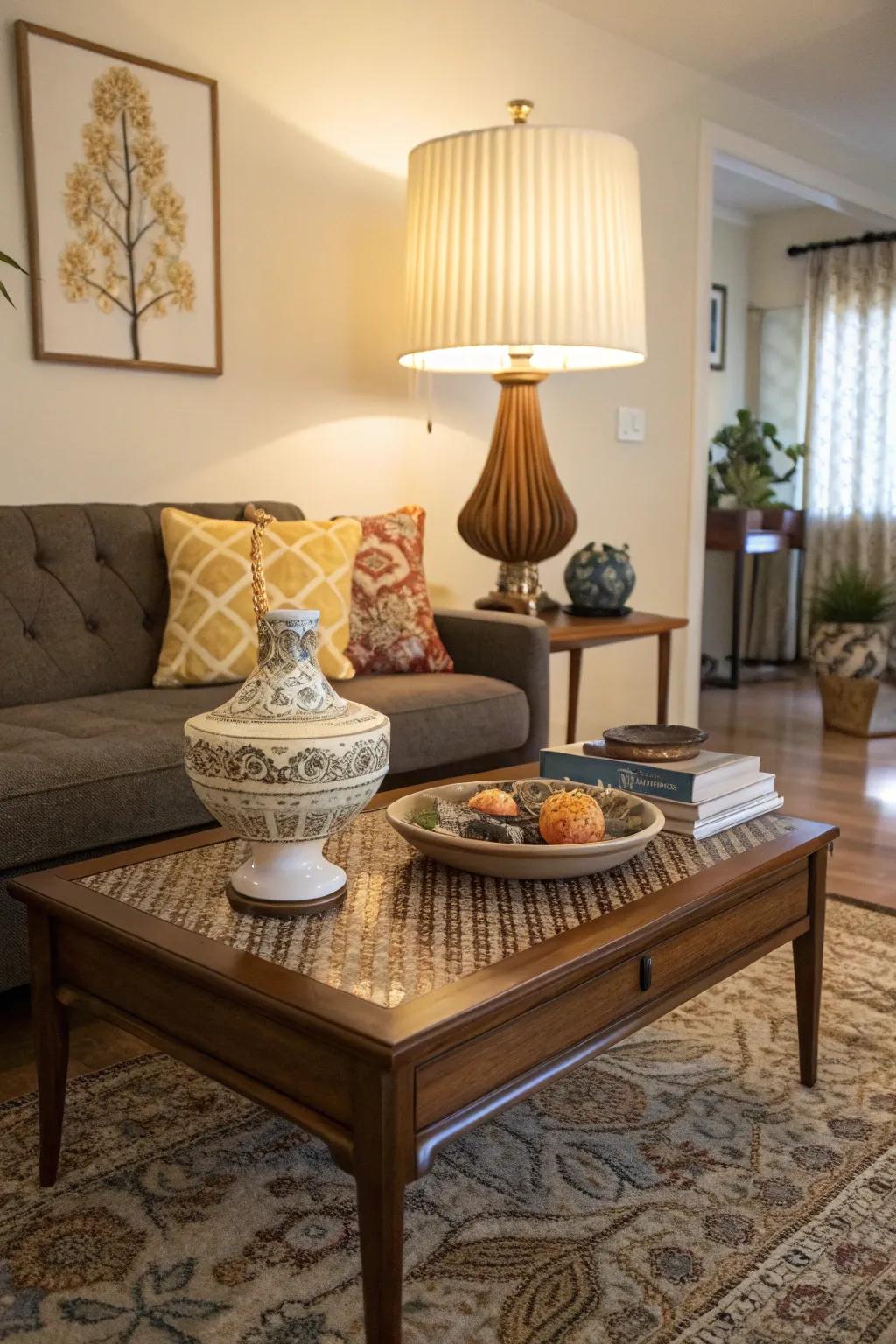 Vintage finds can infuse character and charm into your living room setting.