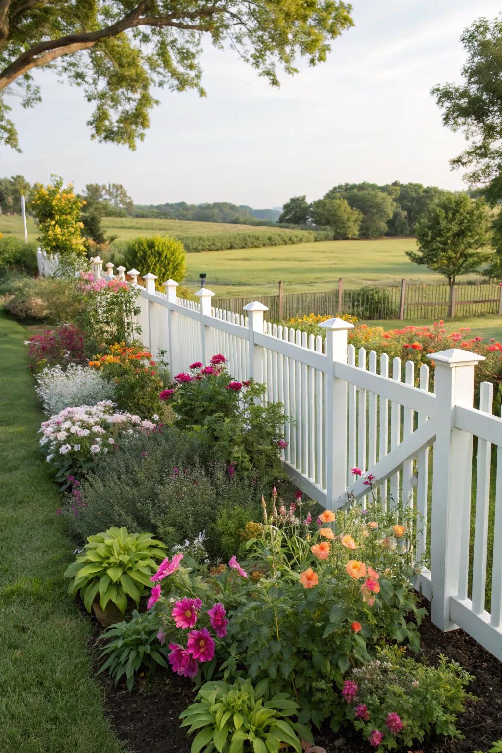 Select low-upkeep elegance with a PVC fence.