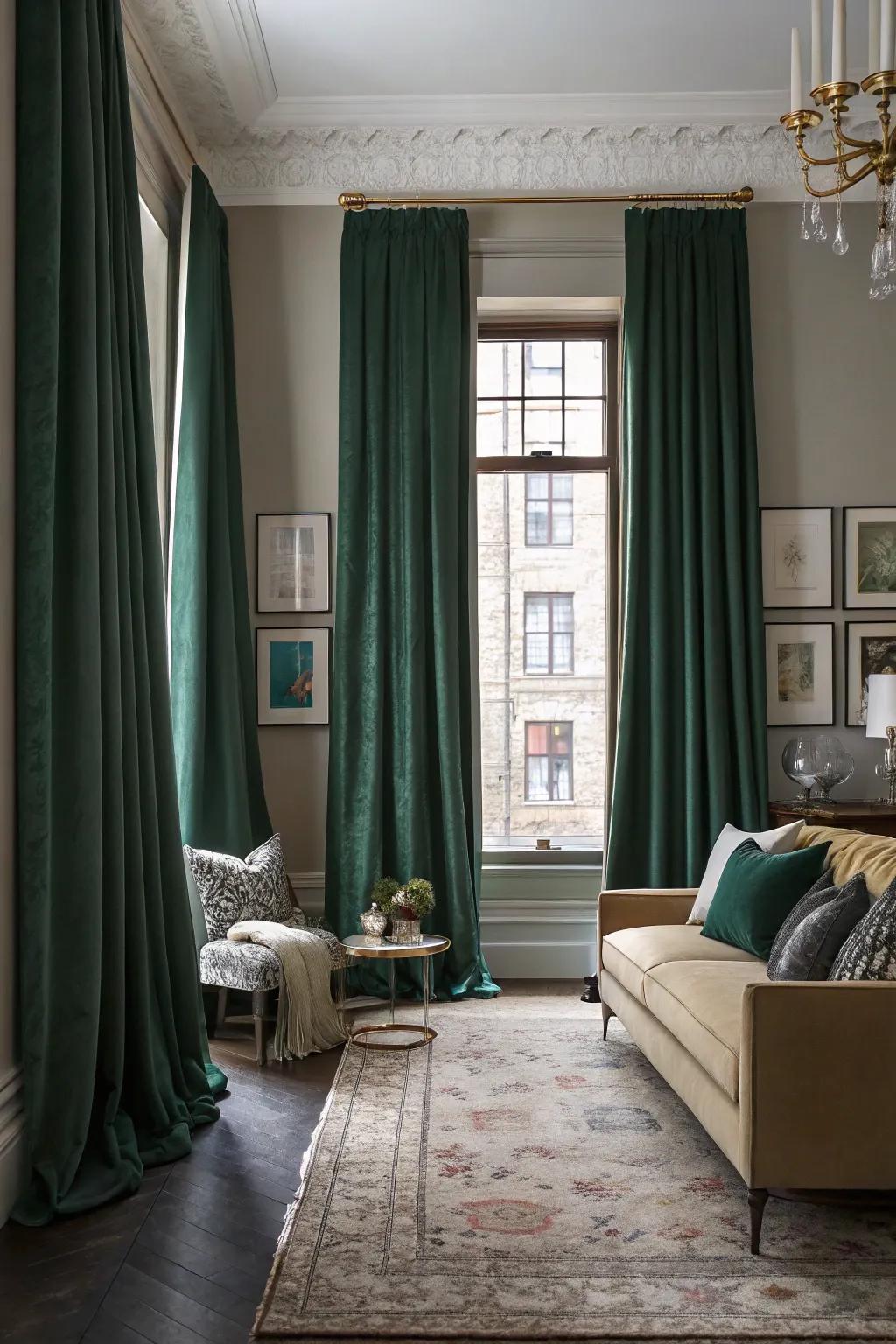 Dramatic curtains bring style and sophistication to your living space.