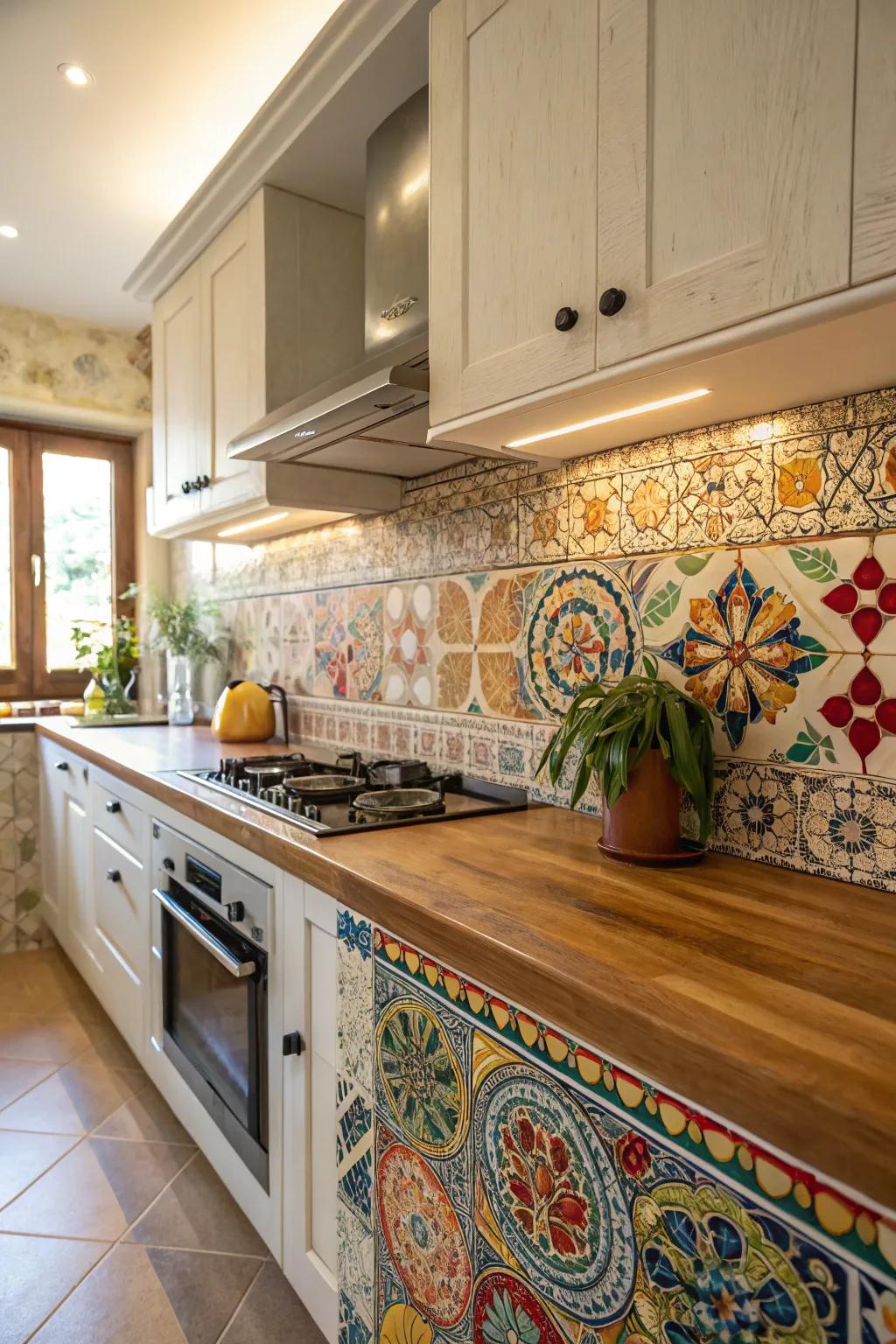 Mosaic borders highlight and frame the main design.