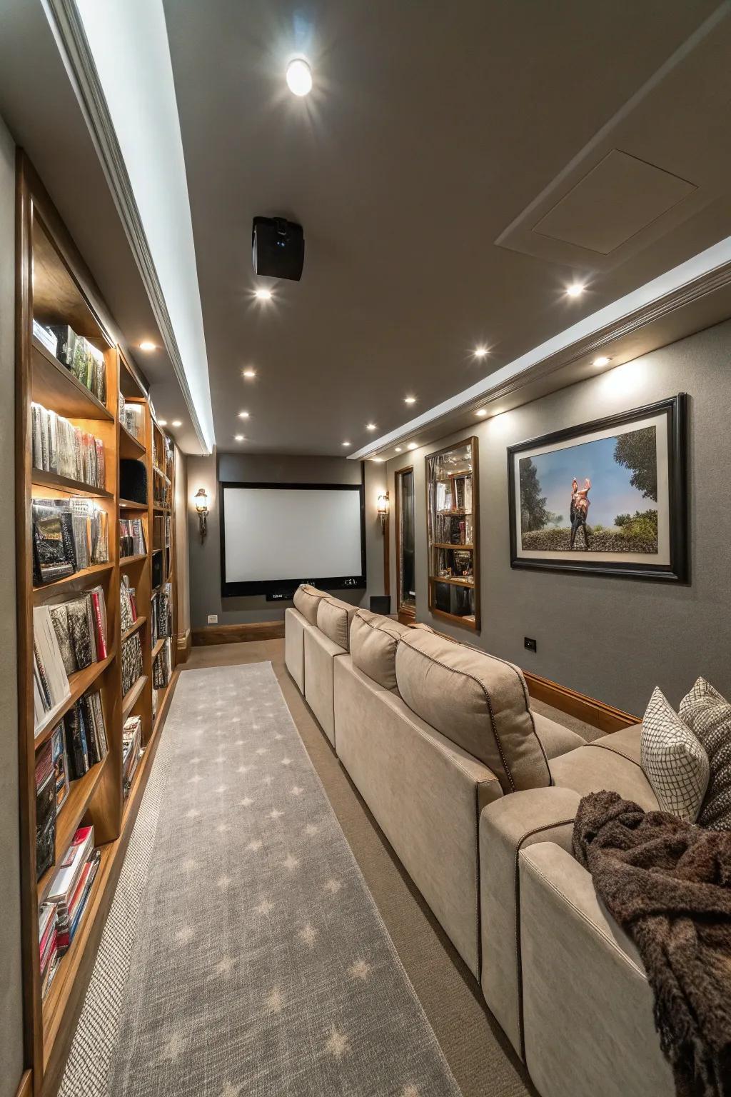 Mirrors can visually expand your theater space.