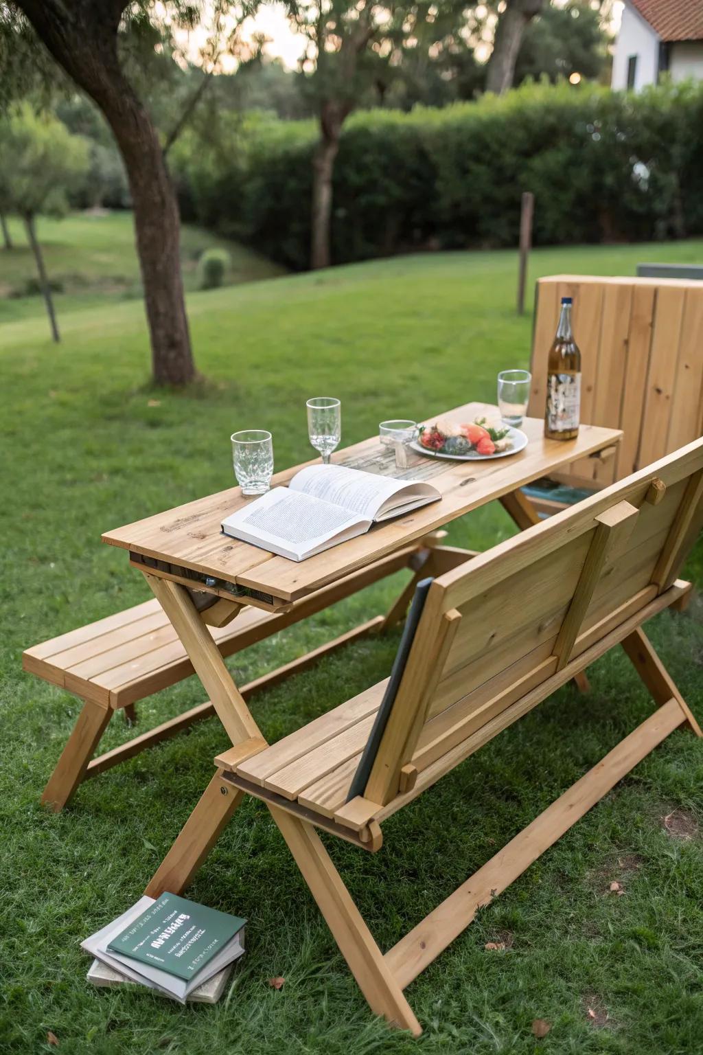 A versatile folding bench that transforms for any occasion.