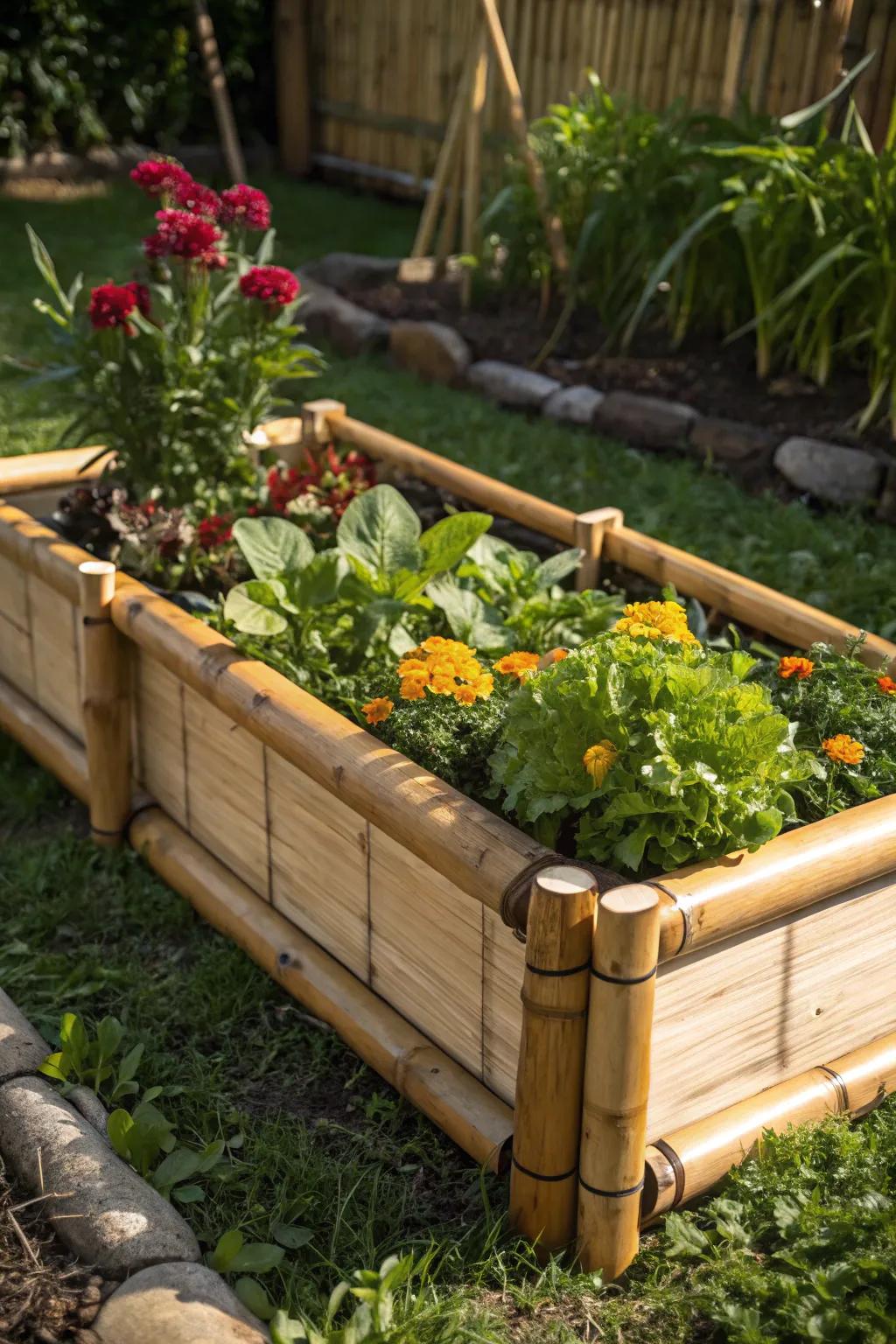 Elevate your garden with the timeless beauty and durability of a bamboo garden bed.