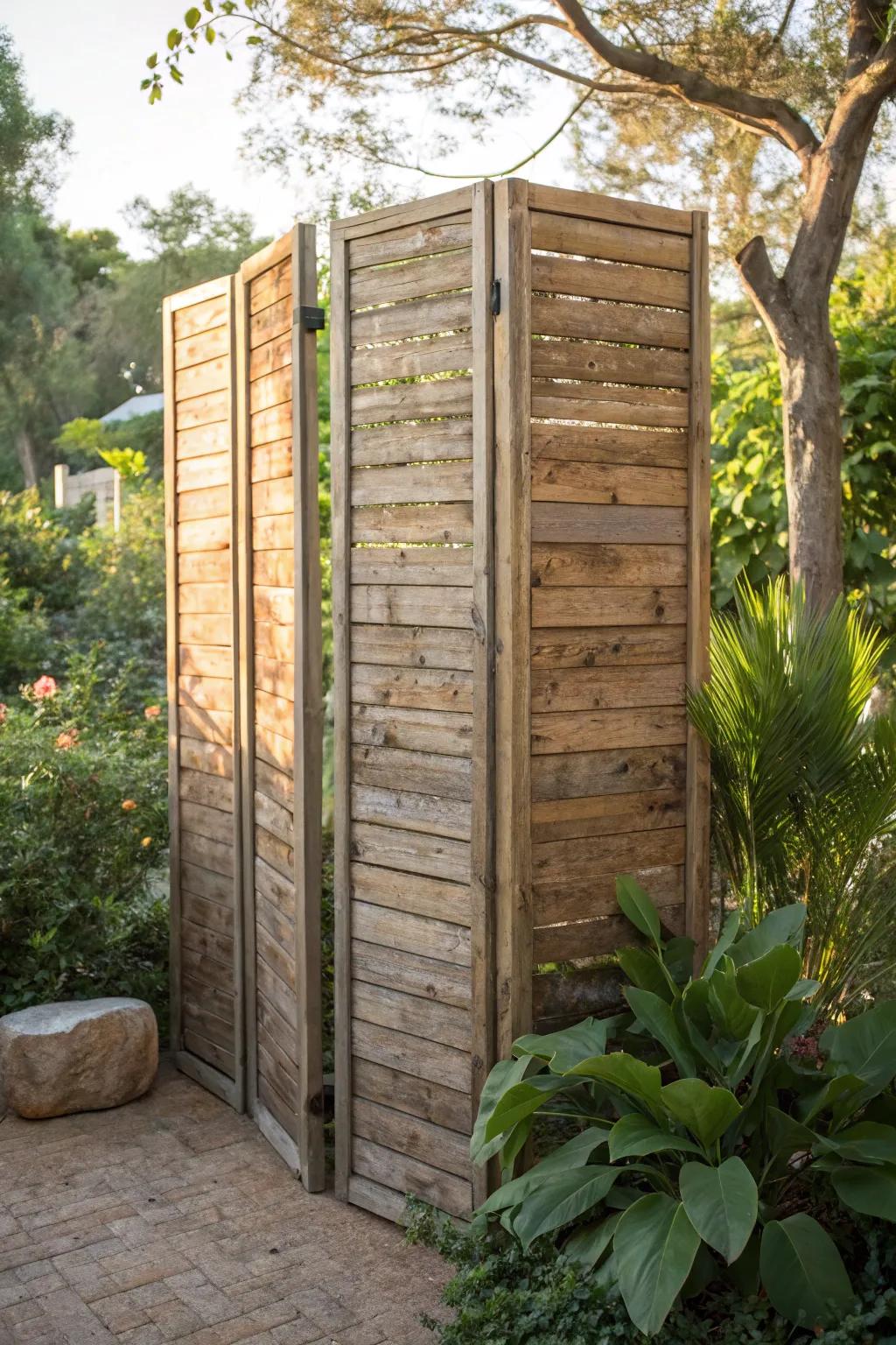 Transform your garden into a private oasis with a stylish pallet privacy screen.