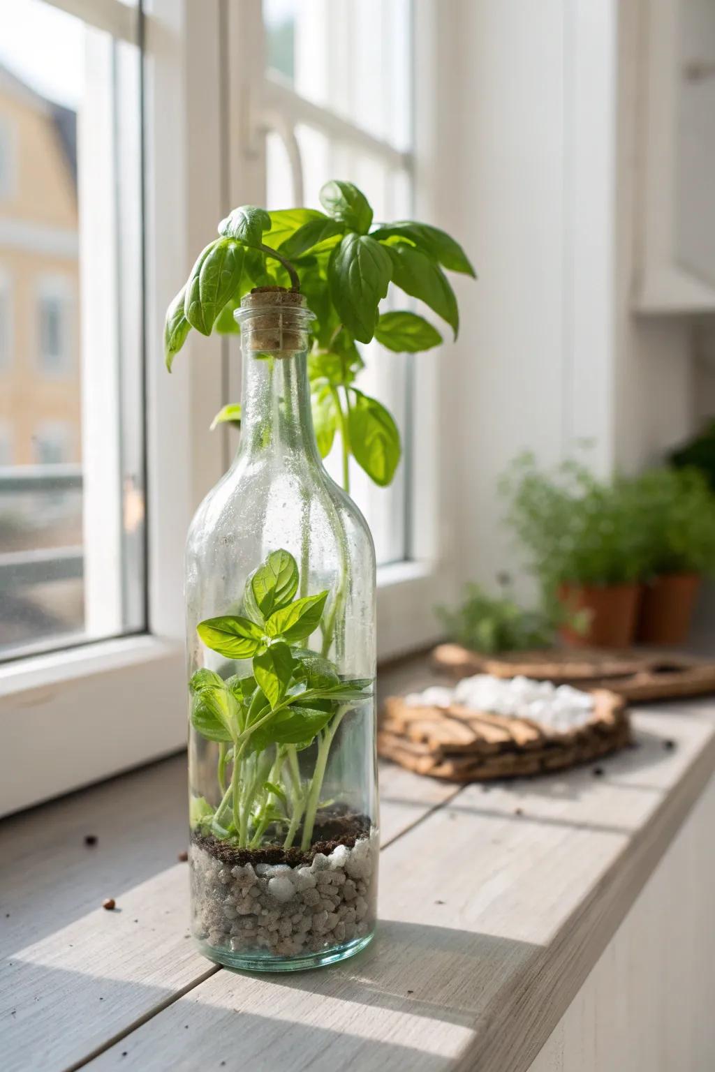 Bring nature to your kitchen with this minimalist herb display!