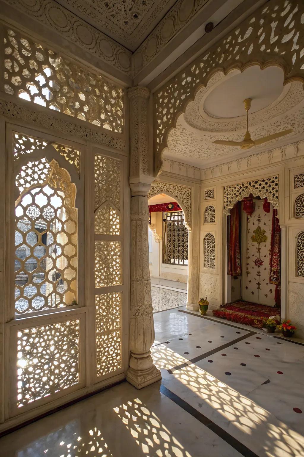 Elegant jali designs for a traditional touch.