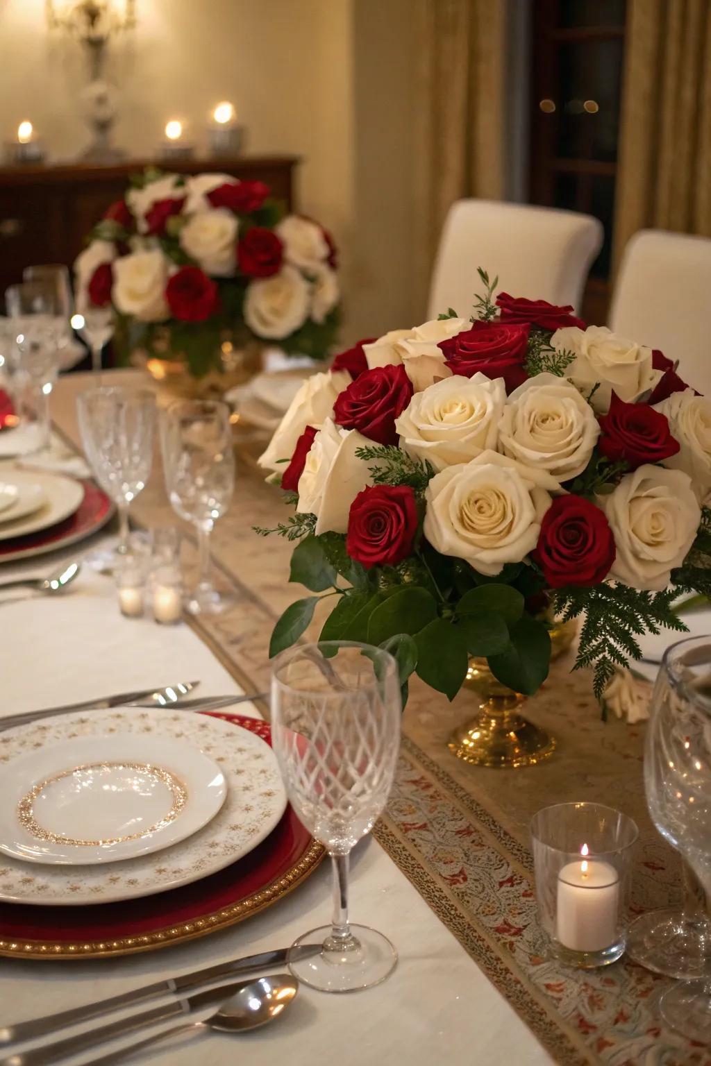 Quintessential elegance by way of formal symmetrical garlands.