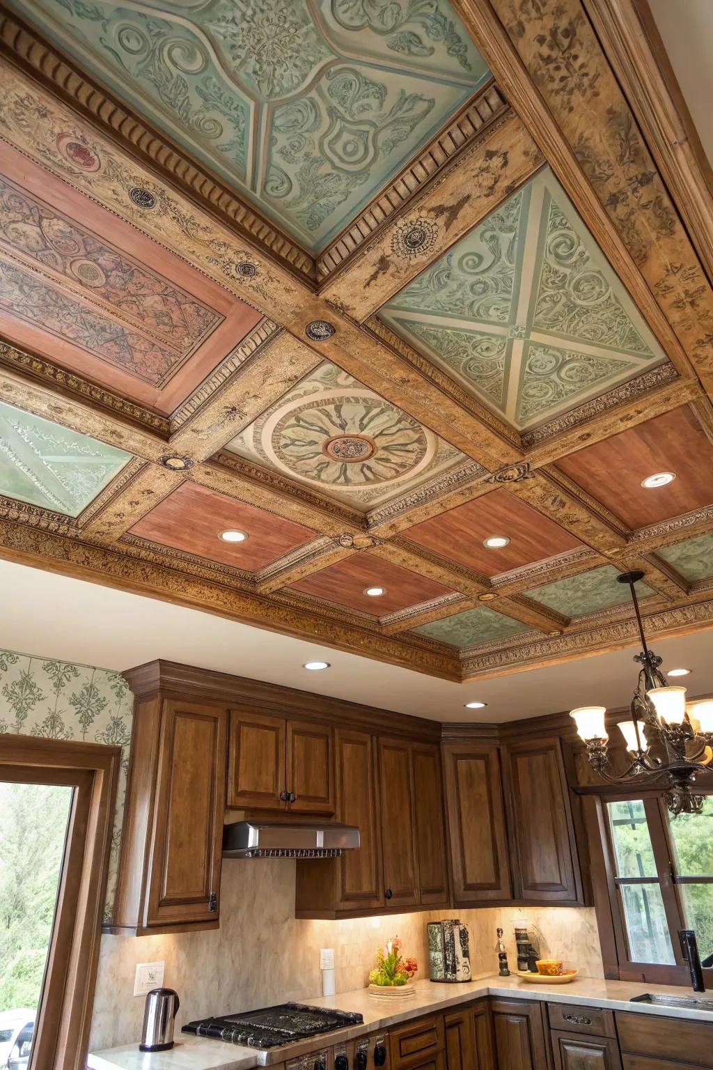 Painted wood ceilings bring warmth and brightness.