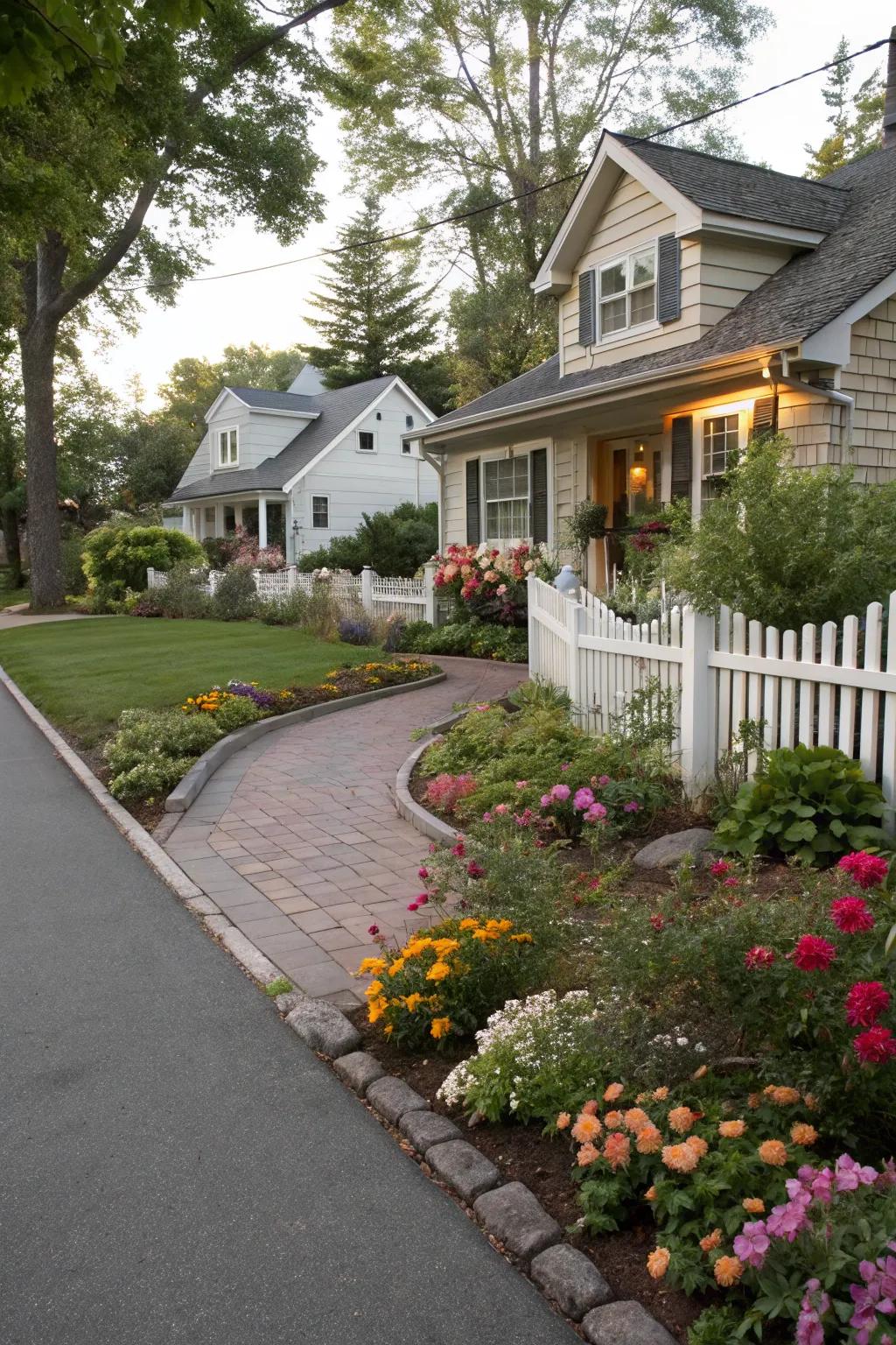 Flower beds soften and enhance the look of your driveway.