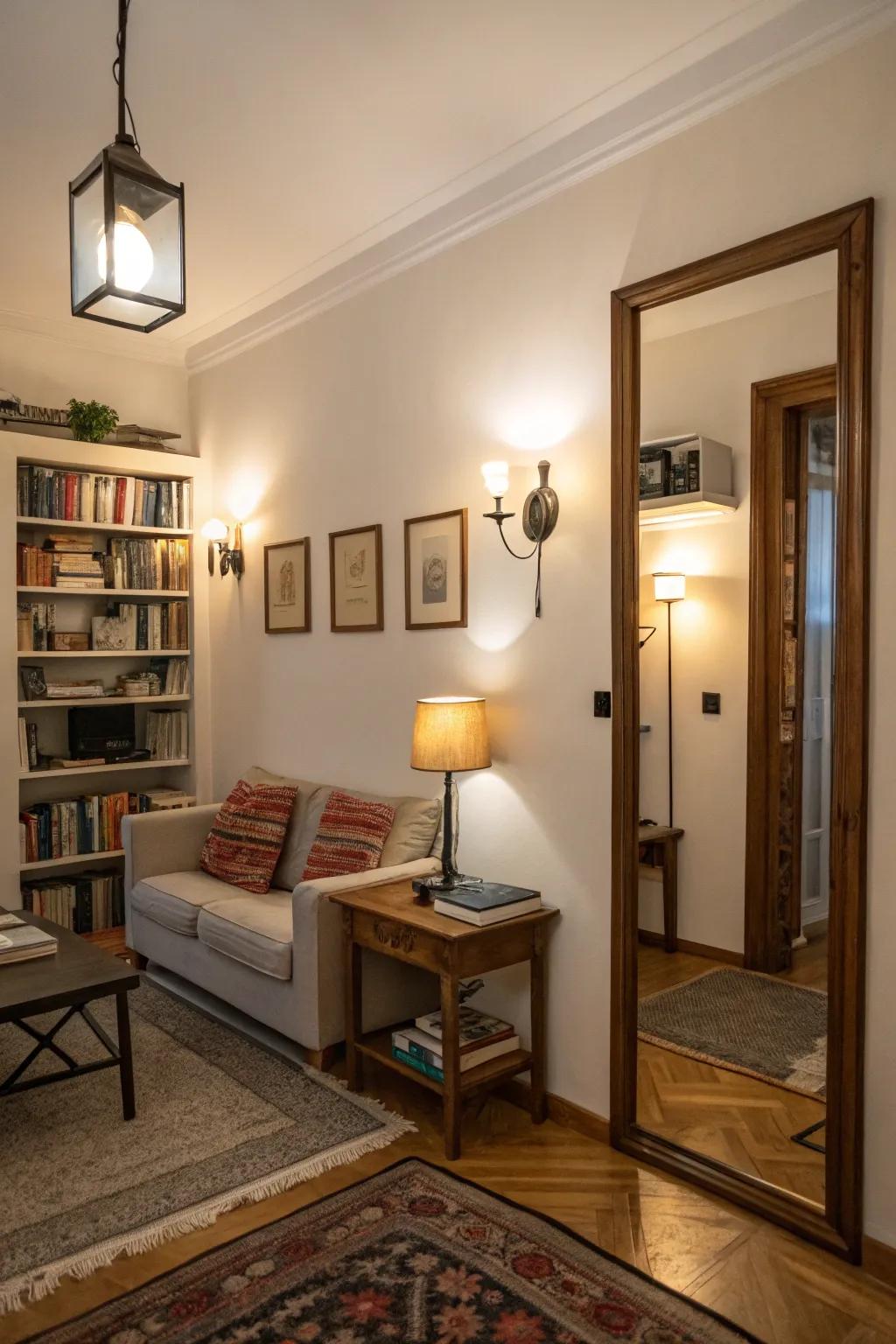 Wall lighting frees up valuable table space.