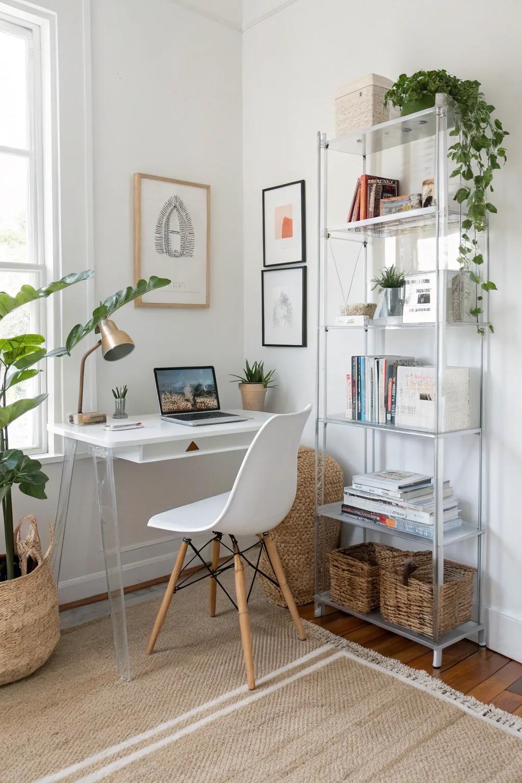 Invisible furniture maintains openness and minimizes visual clutter.