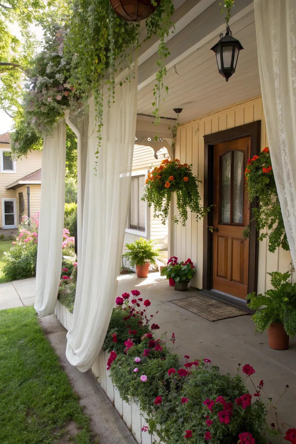 Curtain planters inject a revitalizing touch of nature to your porch.