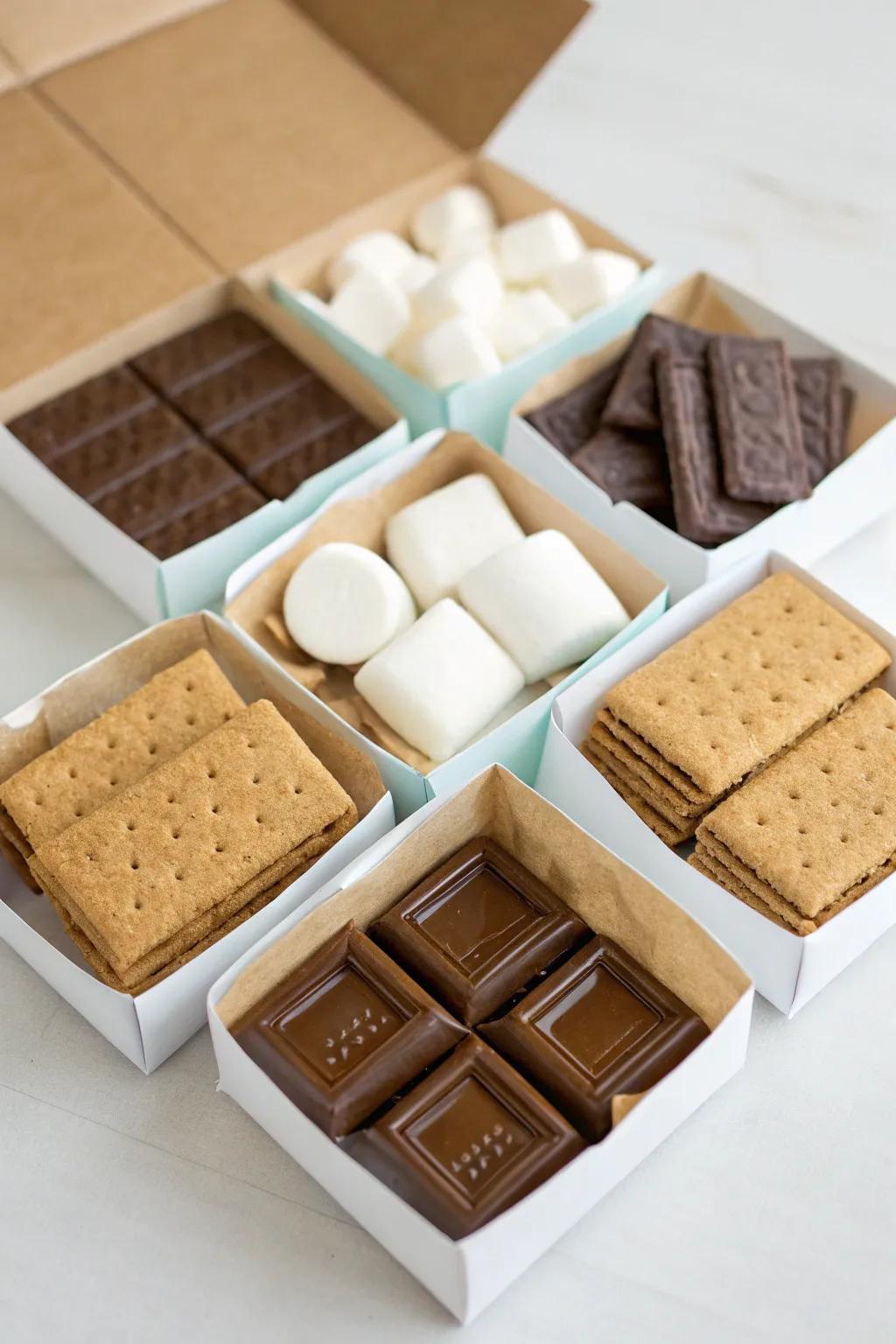 DIY s'mores kits make for delightful and memorable party favors.