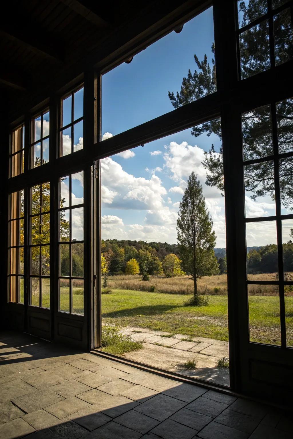 Views are highlighted and windows are framed by dark hues.