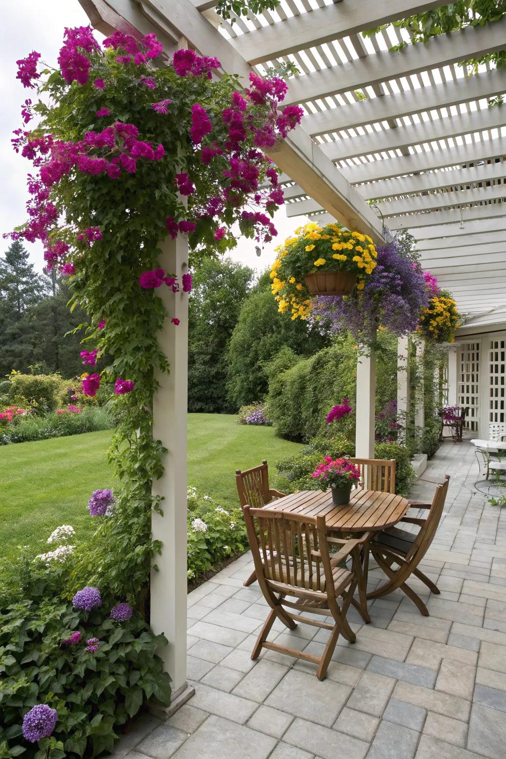 Savor shaded tranquility using a trellis screen on your patio.