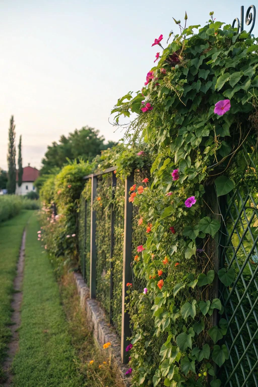 Verdant walls introduce vitality and dimension to your fence.