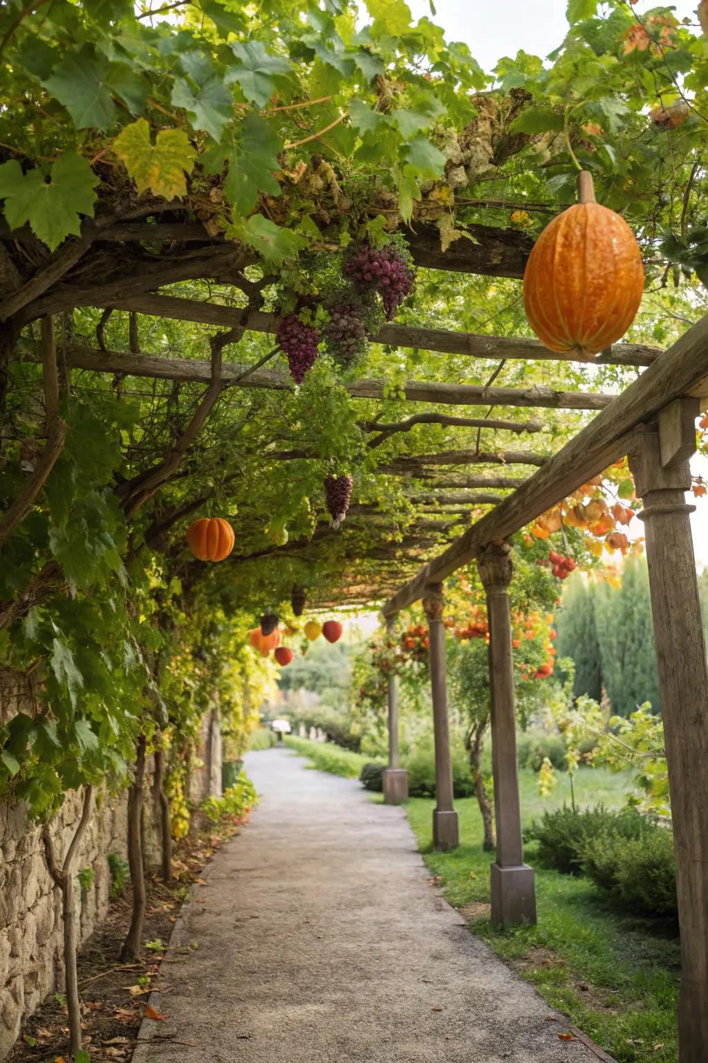 Pergola trellises combine beauty with functionality.