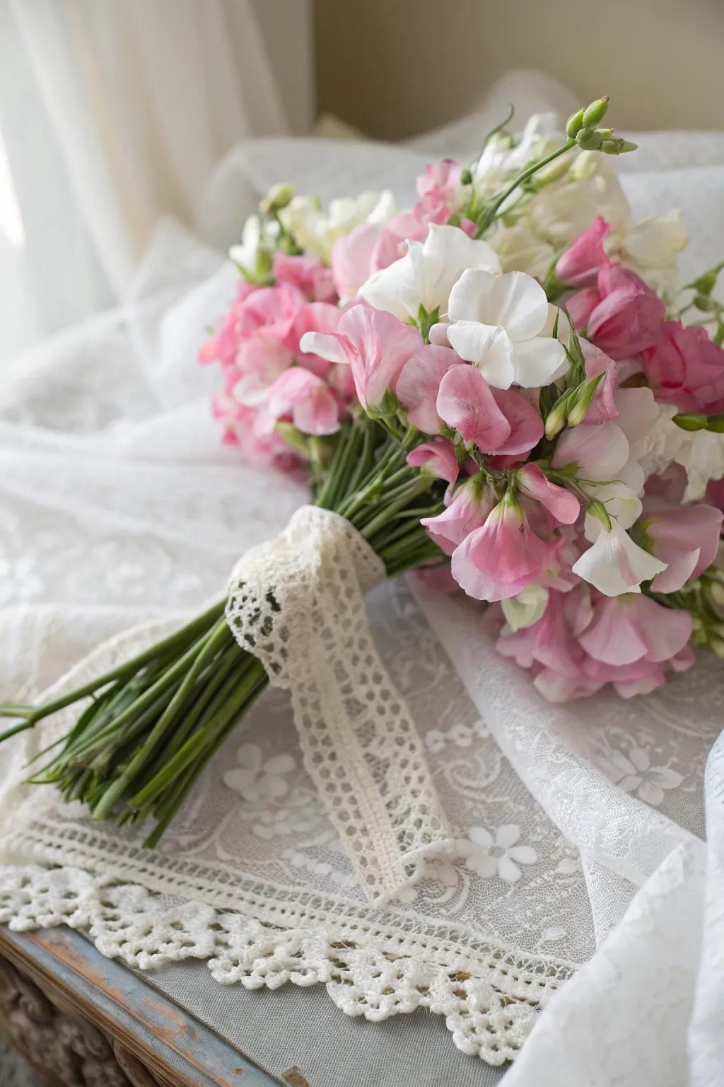Sweet peas add romance and a vintage feel to summer bouquets.