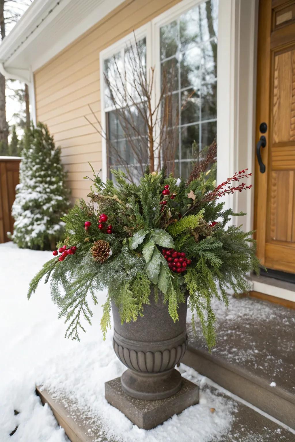 Mixing real and artificial elements generates a comprehensive, enduring arrangement.