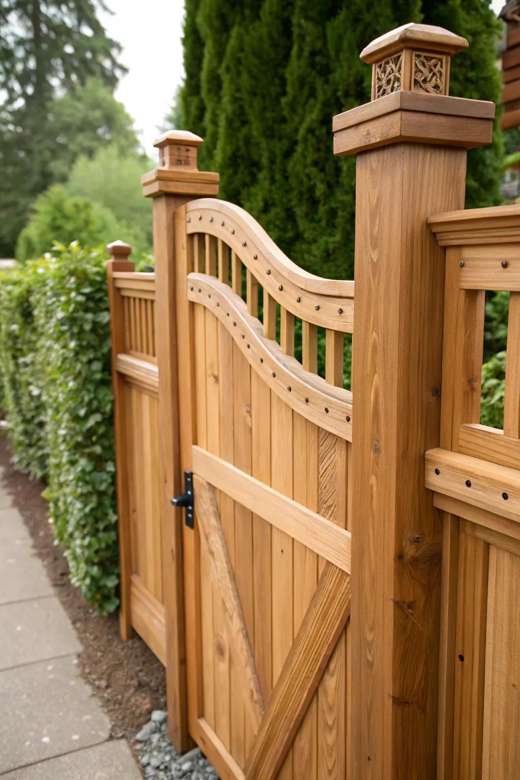 Experience the timeless elegance of natural wood tones in your garden sanctuary.