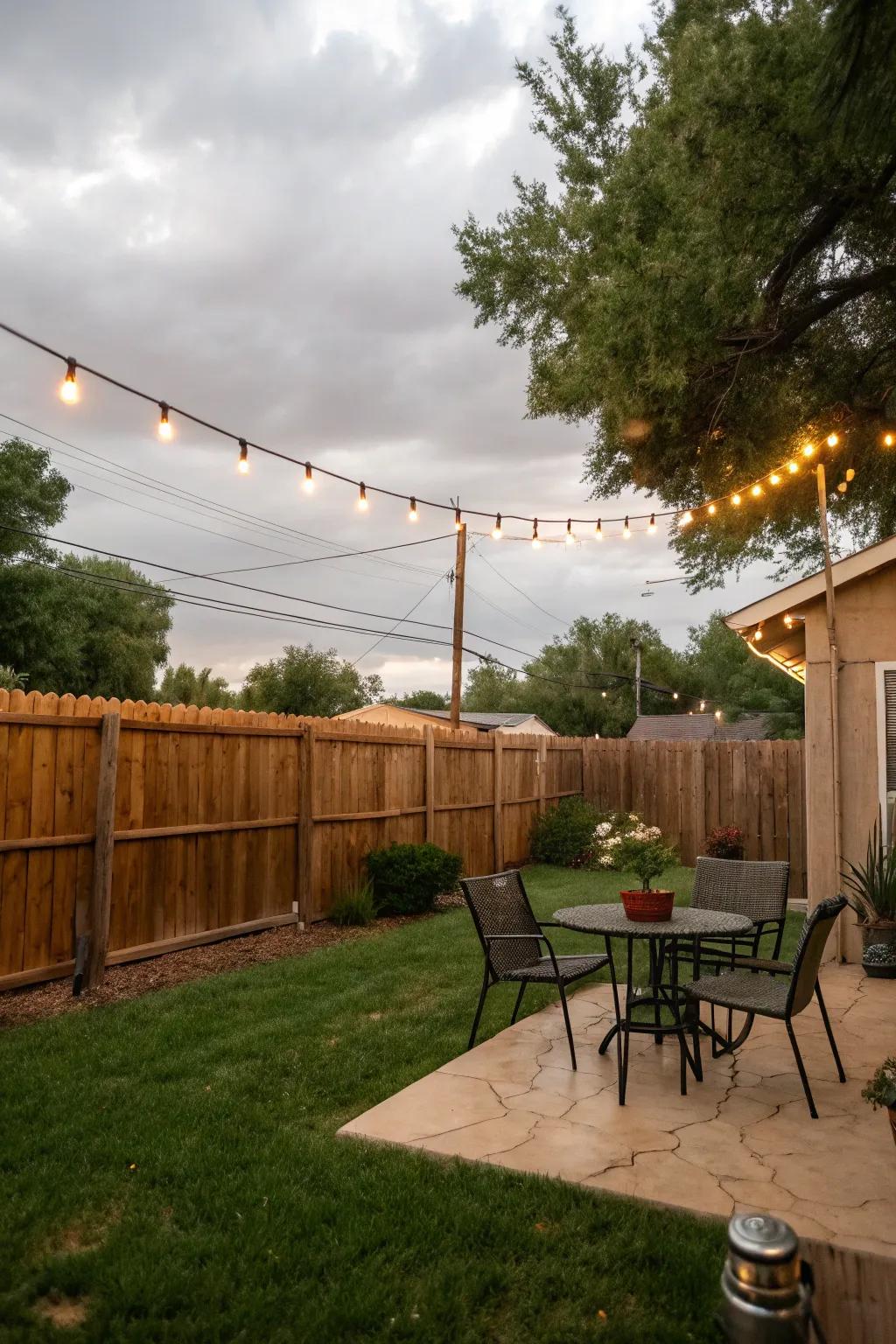 Create evening magic with well-placed outdoor lights.