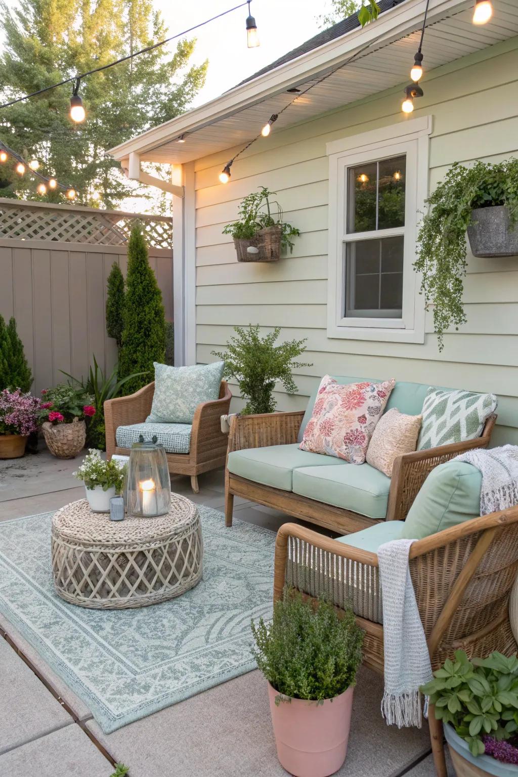 A unifying color palette brings harmony to the space.