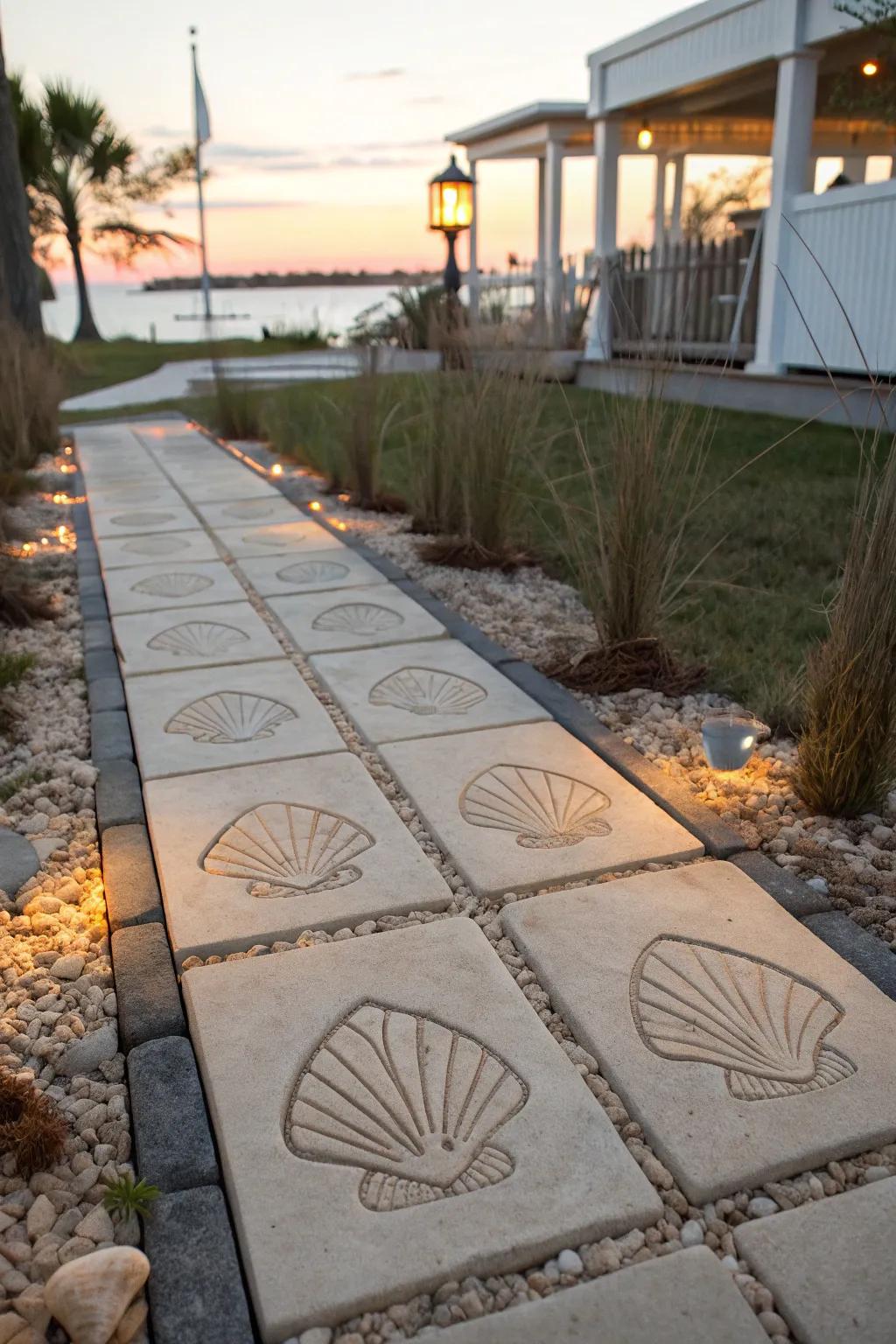 Bring the beach to your backyard with shellstone pavers, where simplicity meets coastal elegance.