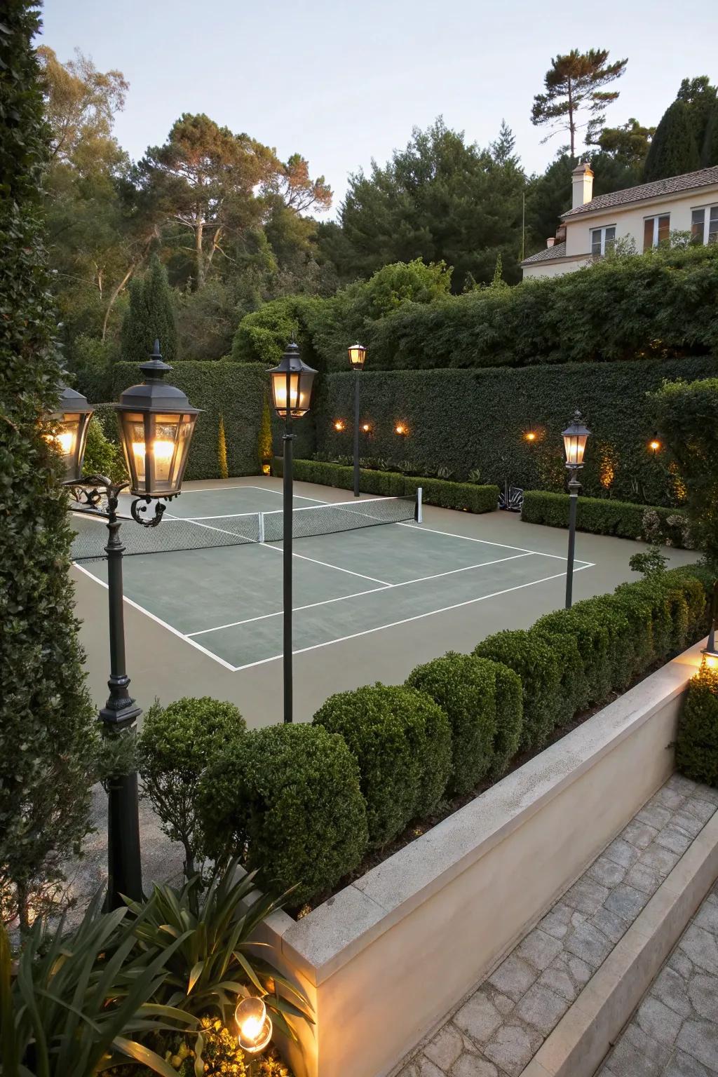 Serve up style with your backyard tennis court.